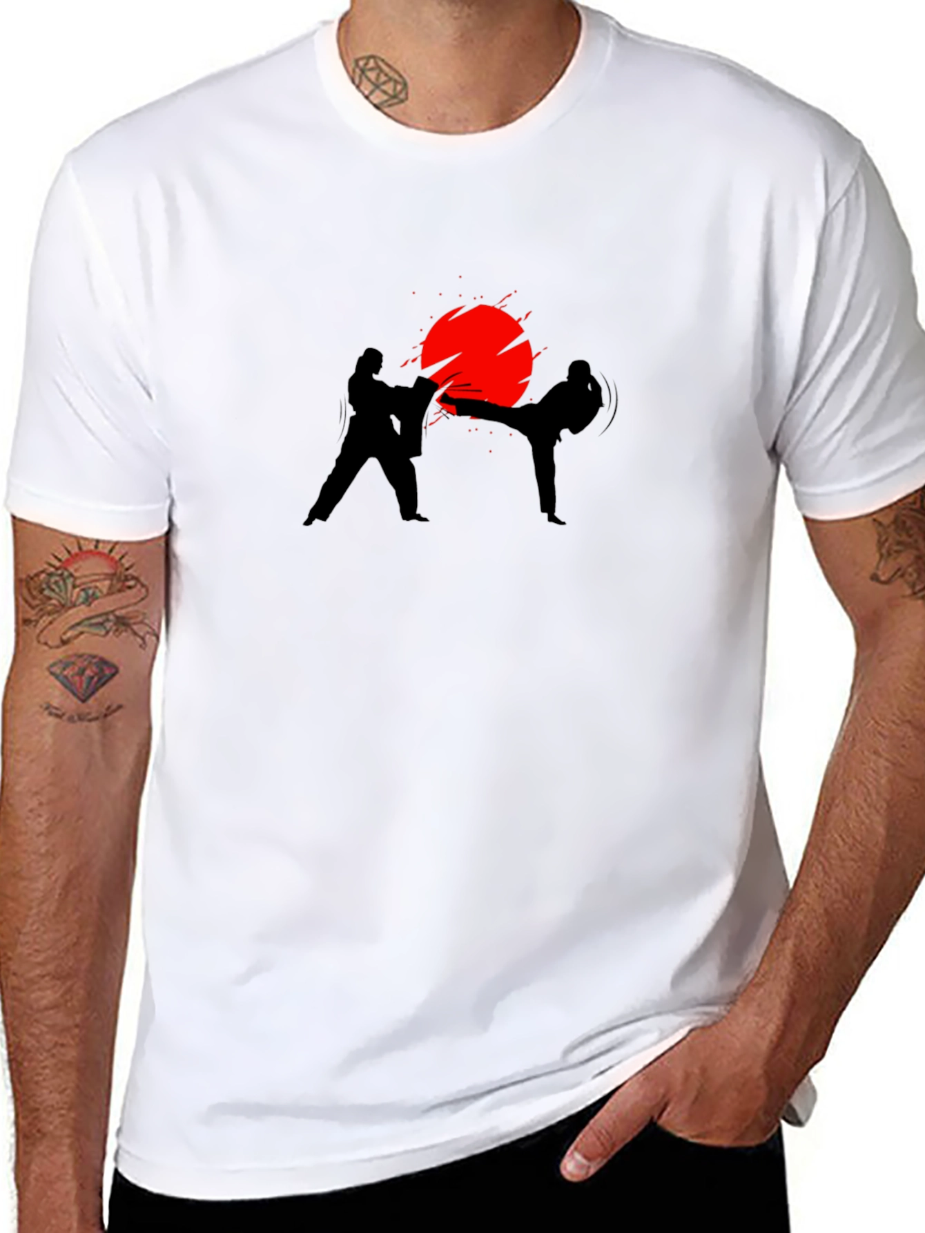 Martial Arts Silhouette T-Shirt - Black