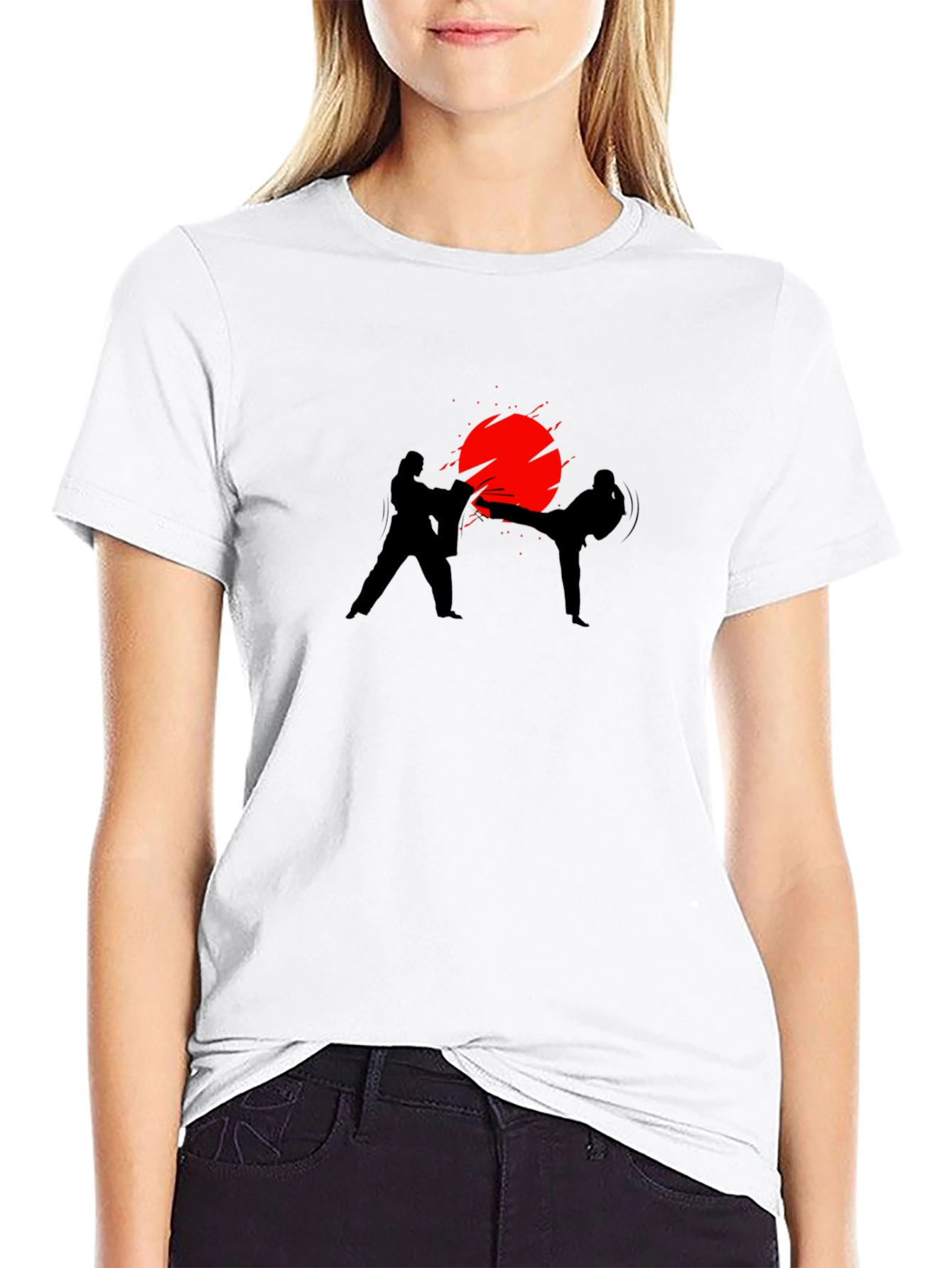 Martial Arts Silhouette T-Shirt - Black