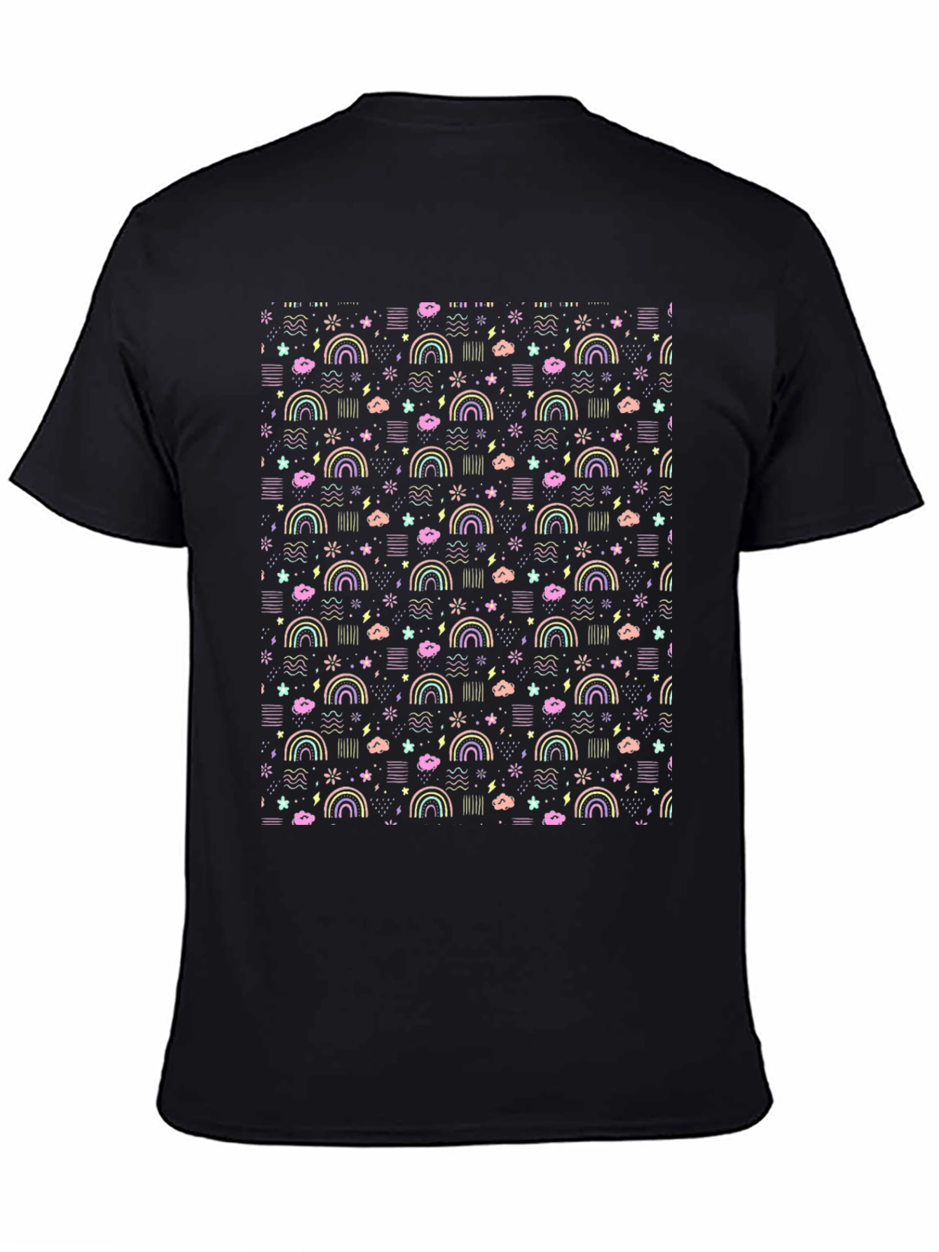 Rainbow & Cloud Pattern T-Shirt
