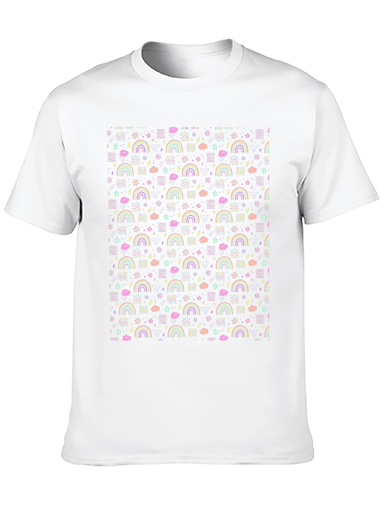 Rainbow & Cloud Pattern T-Shirt
