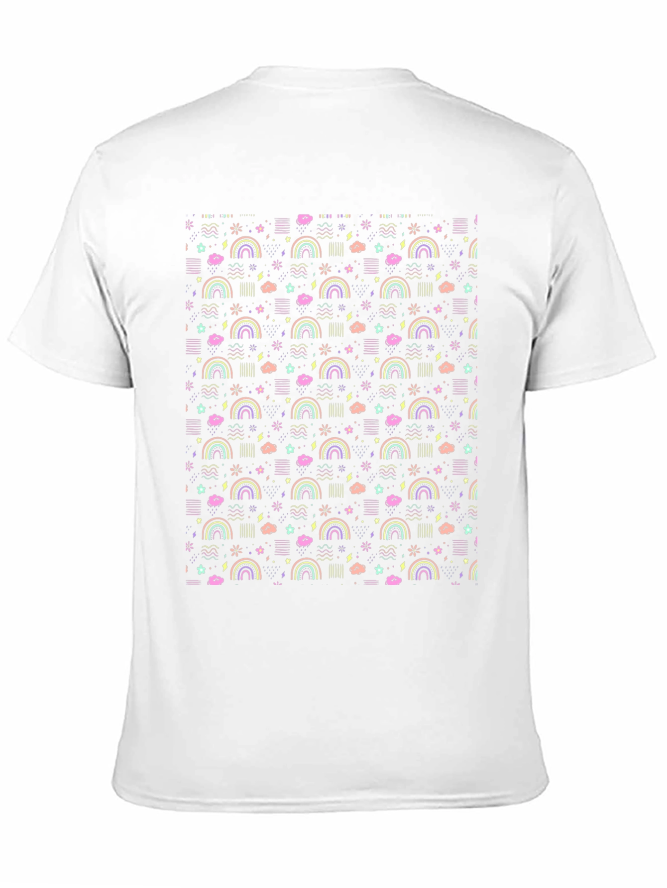 Rainbow & Cloud Pattern T-Shirt