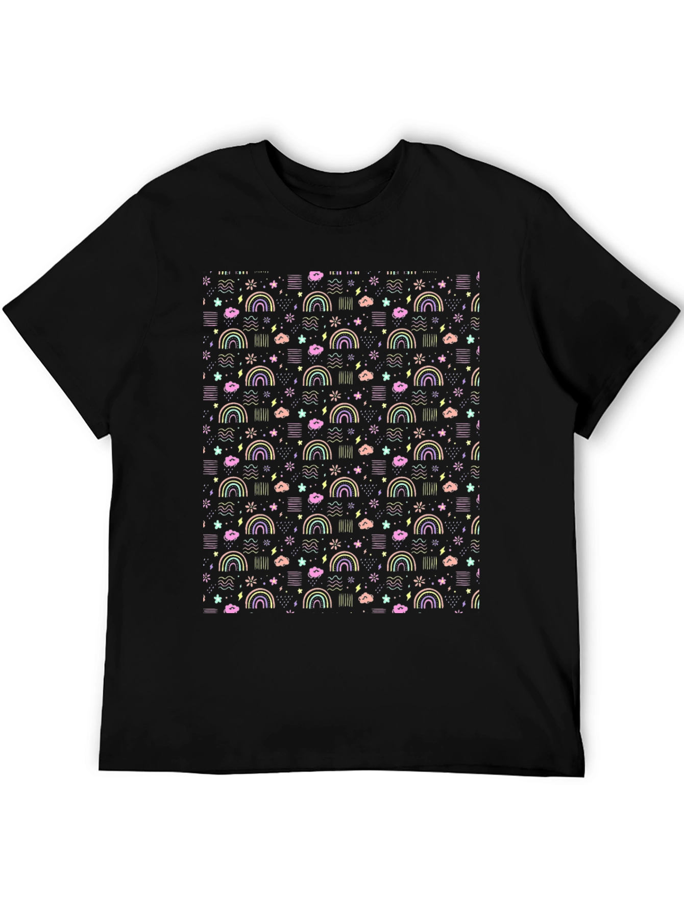 Rainbow & Cloud Pattern T-Shirt