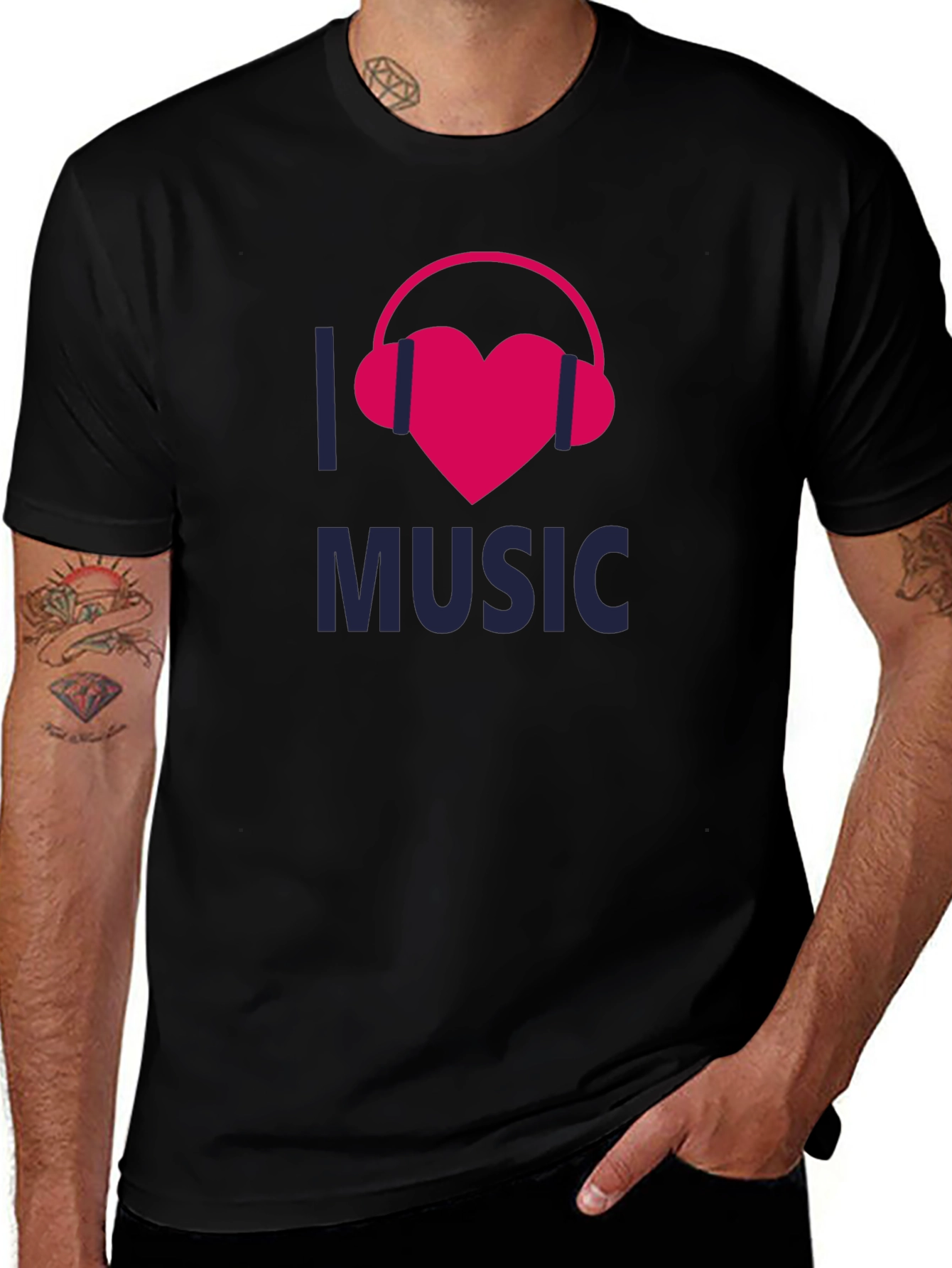 I Love Music Black T-Shirt