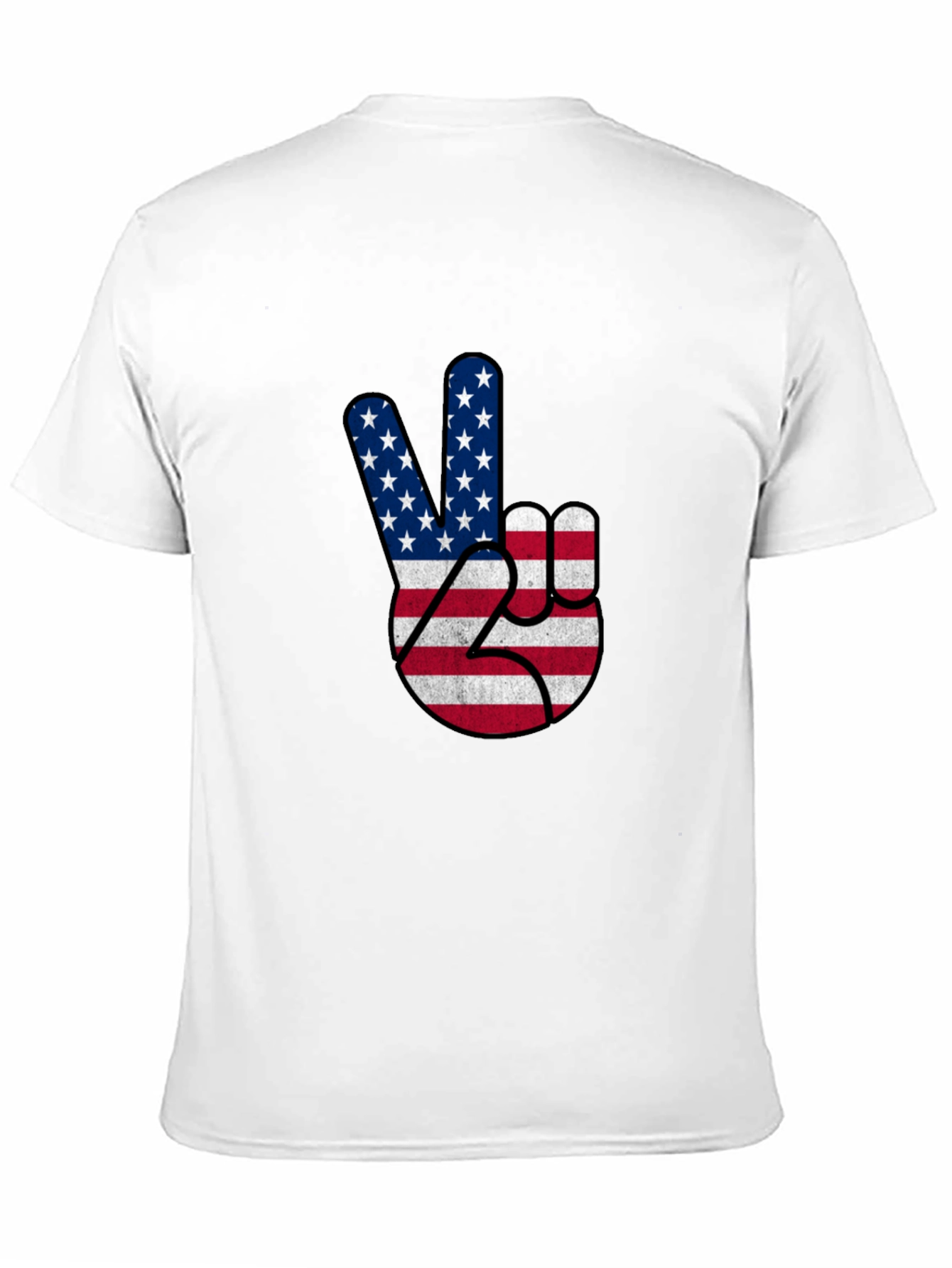 USA Flag Peace Sign Black T-Shirt