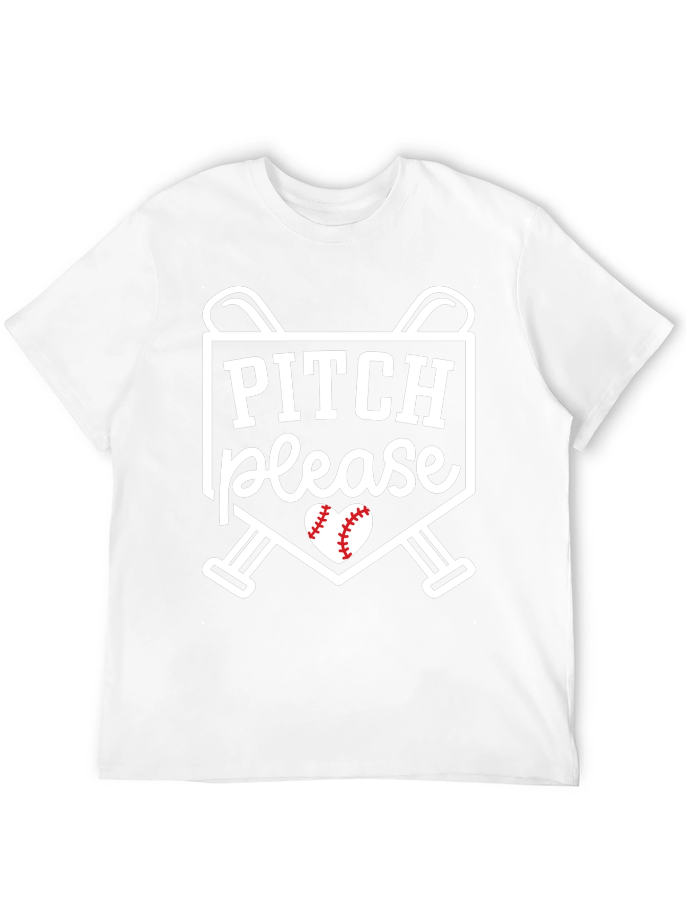 Pitch Please T-Shirt - Baseball Heart Tee