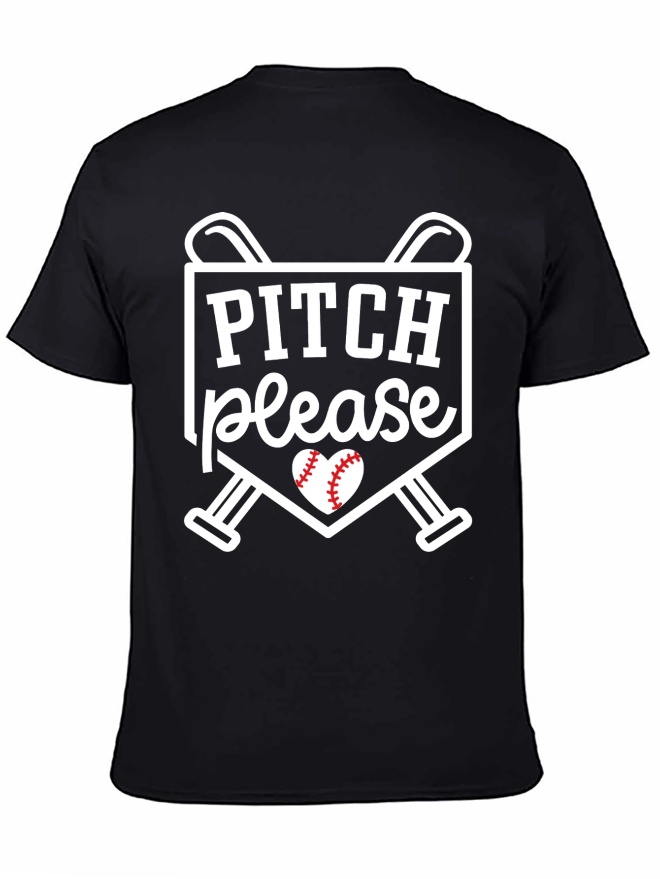 Pitch Please T-Shirt - Baseball Heart Tee