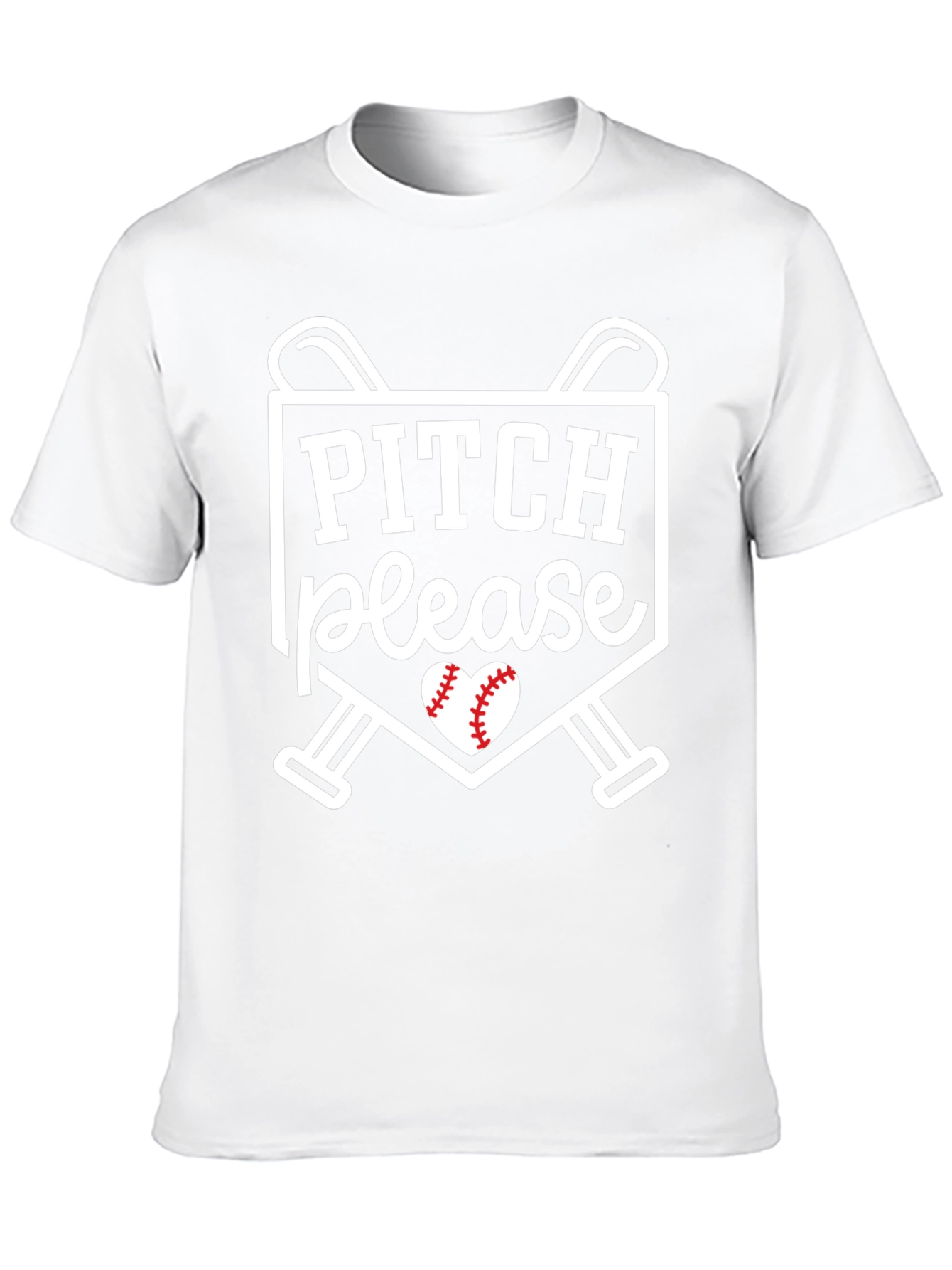 Pitch Please T-Shirt - Baseball Heart Tee