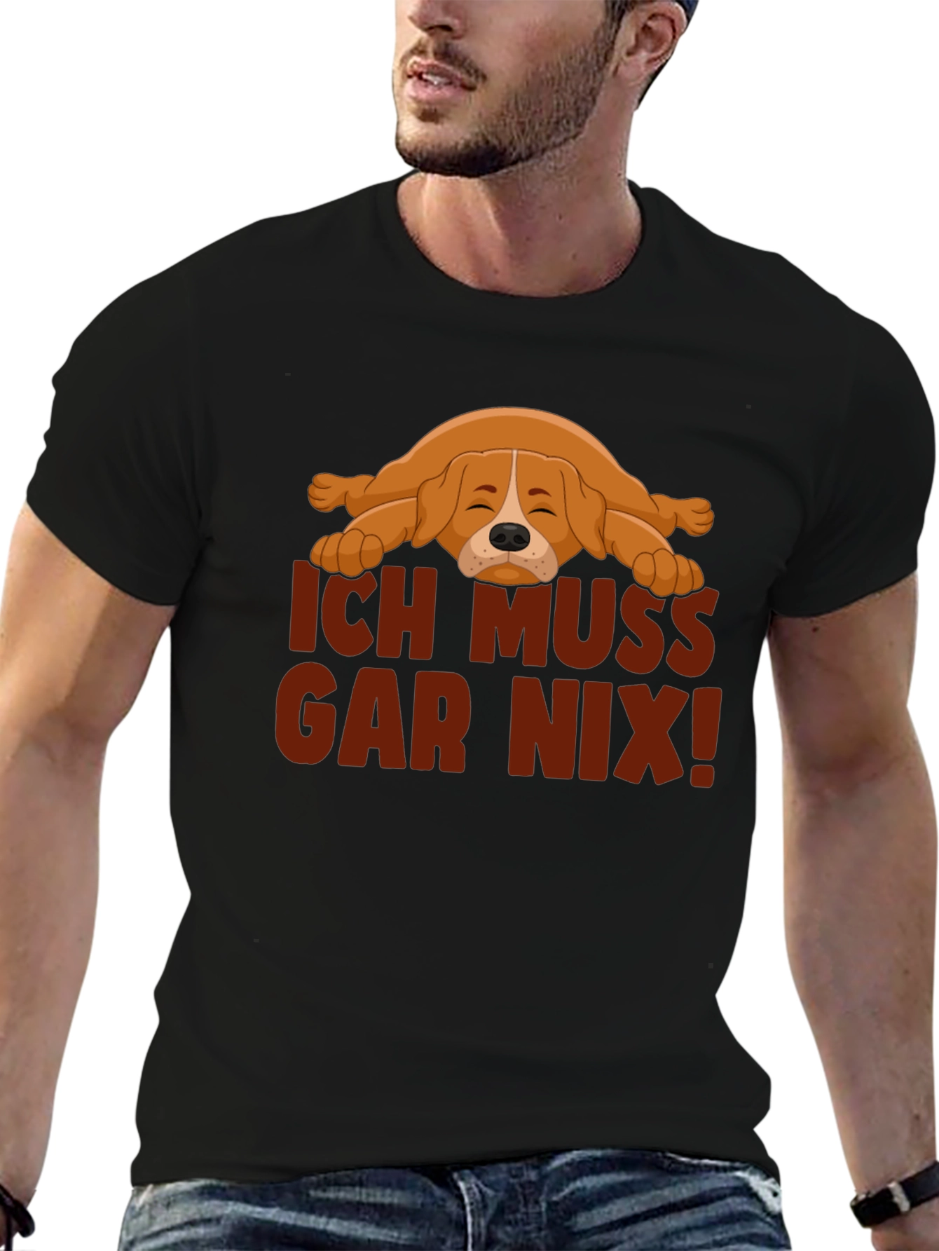 Ich Muss Gar Nix! Lazy Dog Graphic T-Shirt