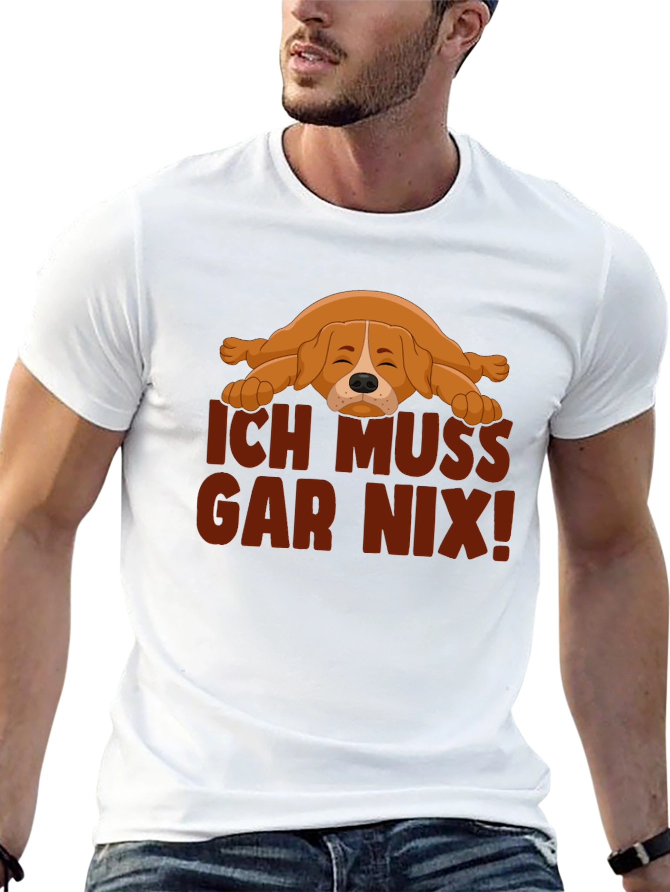 Ich Muss Gar Nix! Lazy Dog Graphic T-Shirt