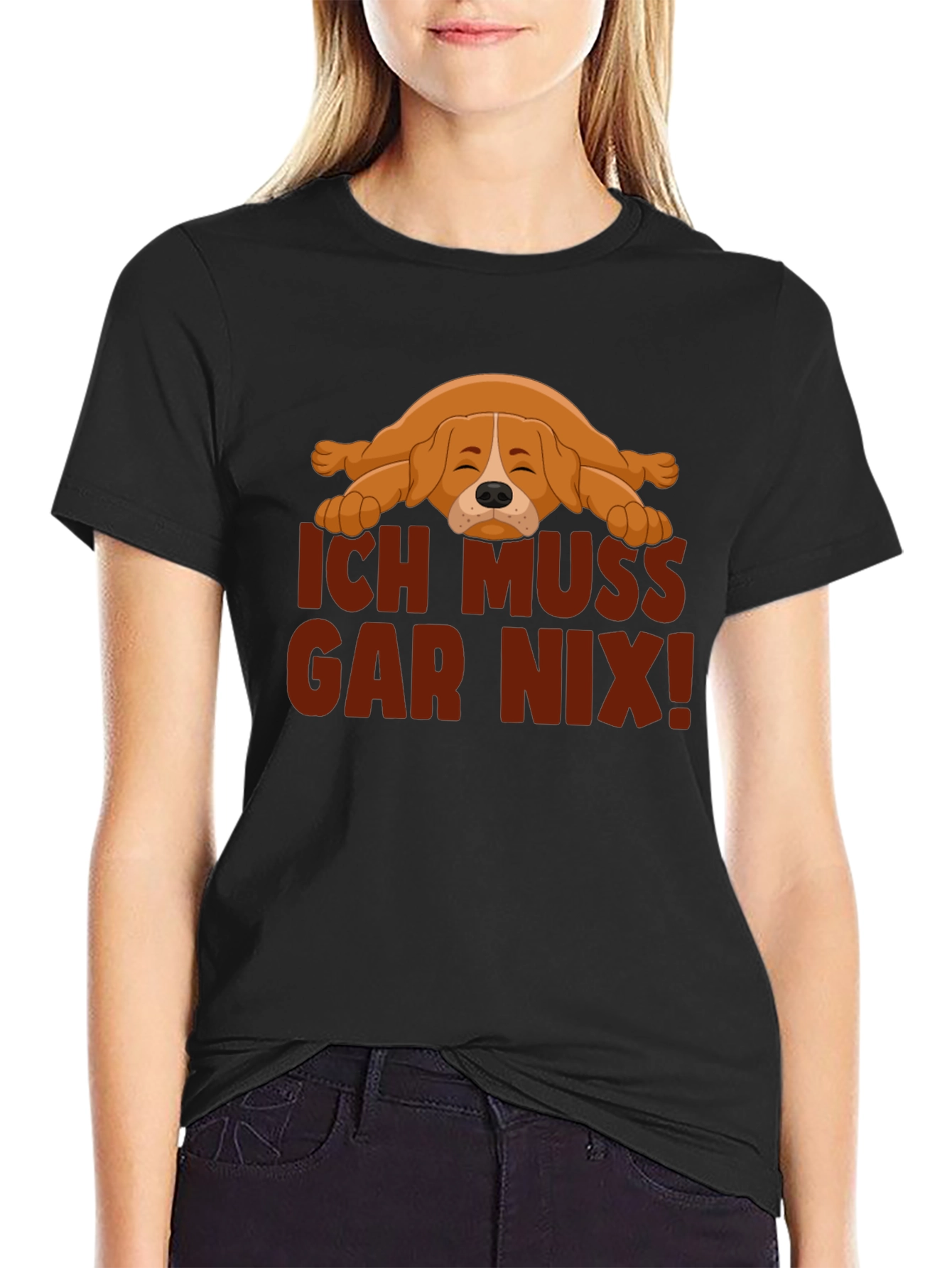 Ich Muss Gar Nix! Lazy Dog Graphic T-Shirt