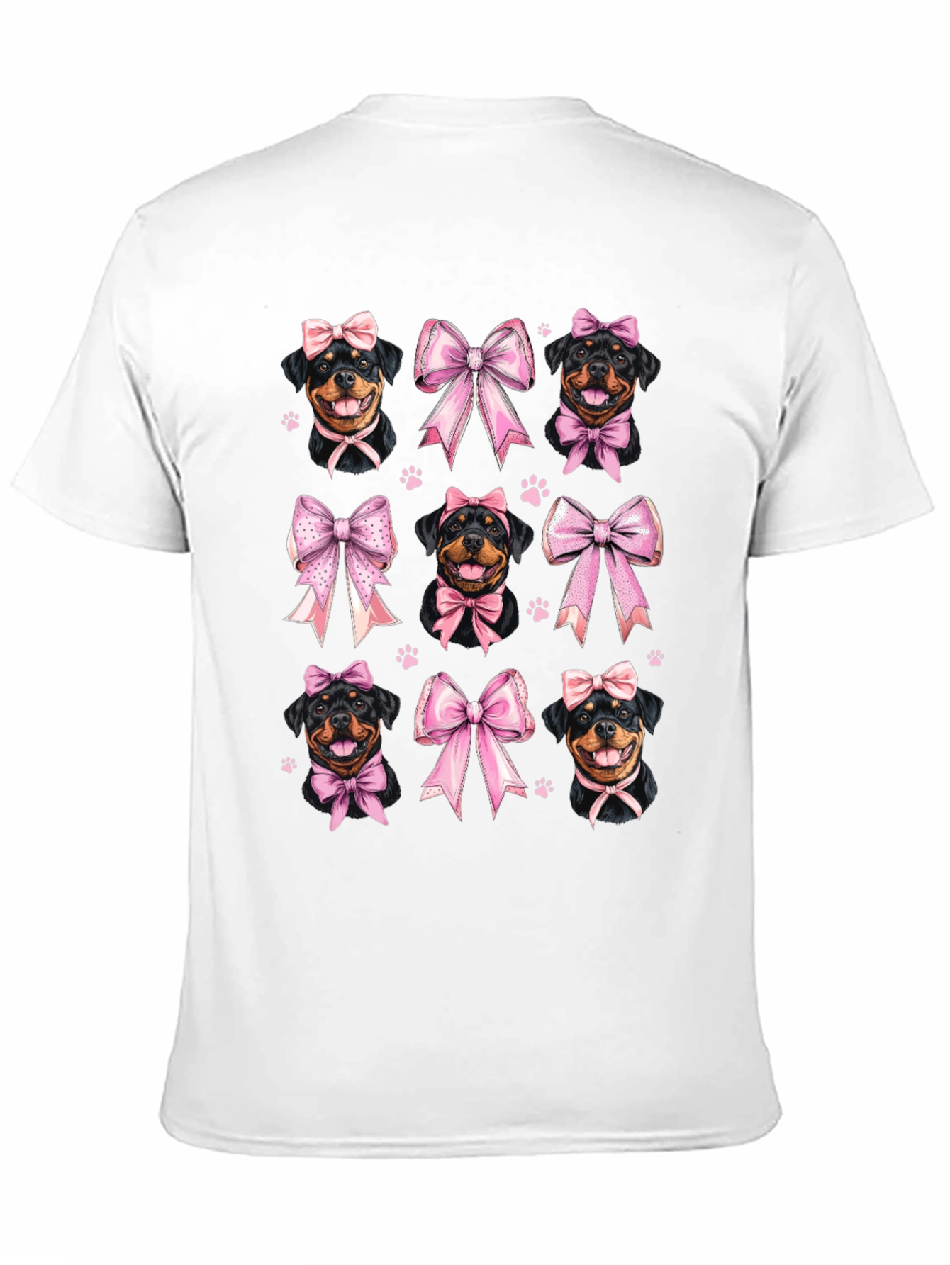 Rottweiler Dog Pink Bow T-Shirt