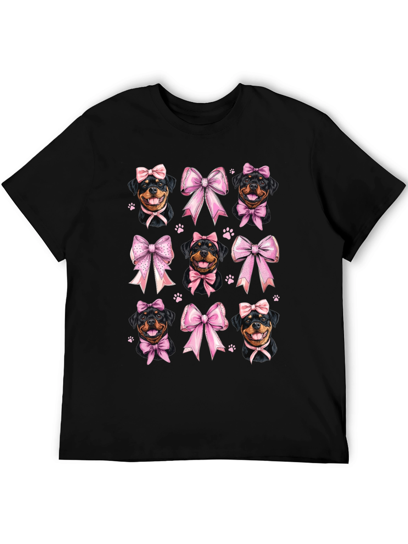 Rottweiler Dog Pink Bow T-Shirt