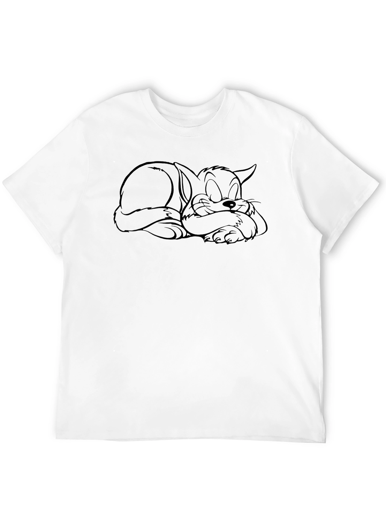 Sleeping Cat Graphic Tee - Relaxed Comfort