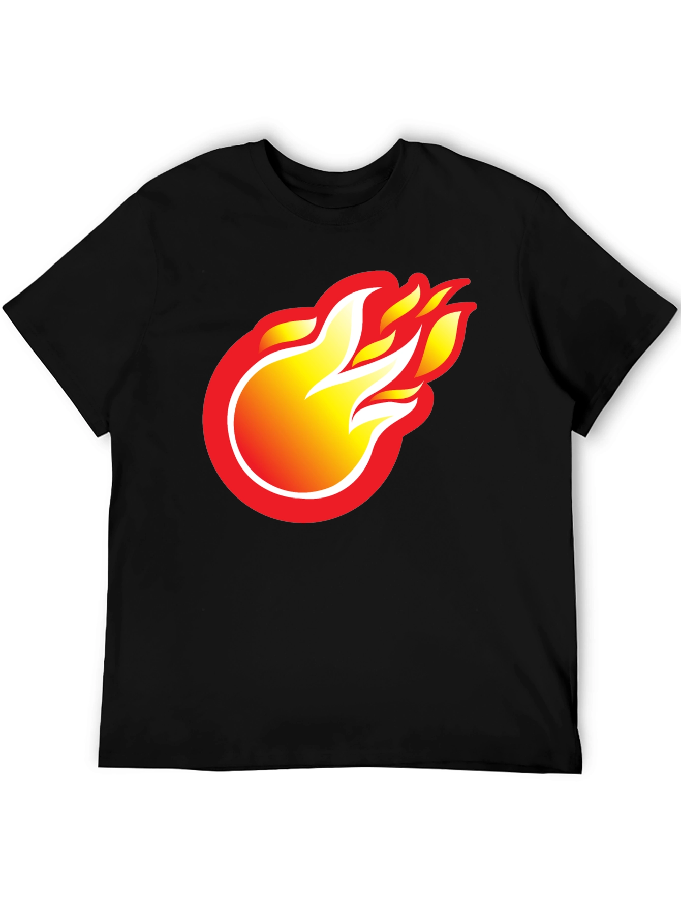 Fiery Flame Graphic Tee - Bold Black T-Shirt