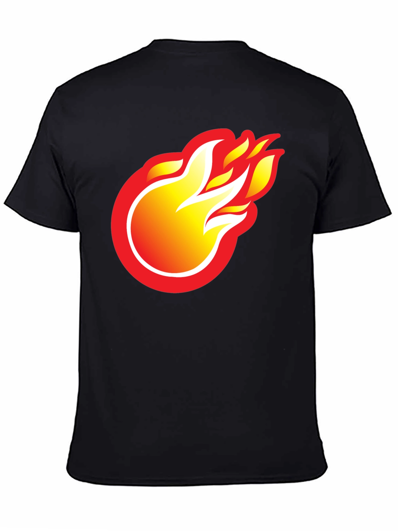 Fiery Flame Graphic Tee - Bold Black T-Shirt