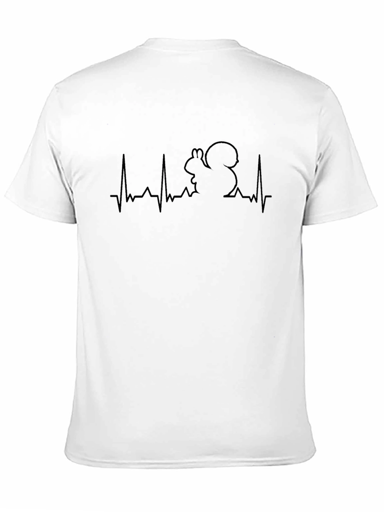 Squirrel Heartbeat Graphic Tee - Black Cotton T-Shirt