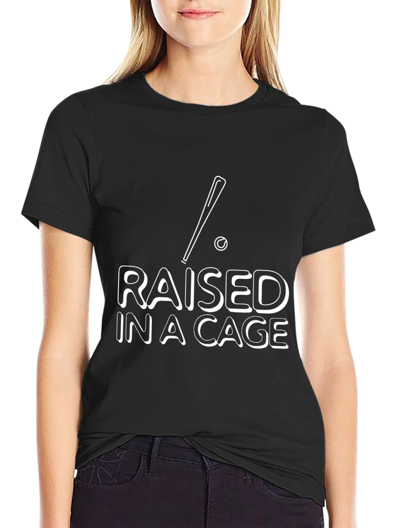 Raised in a Cage Baseball Graphic Tee