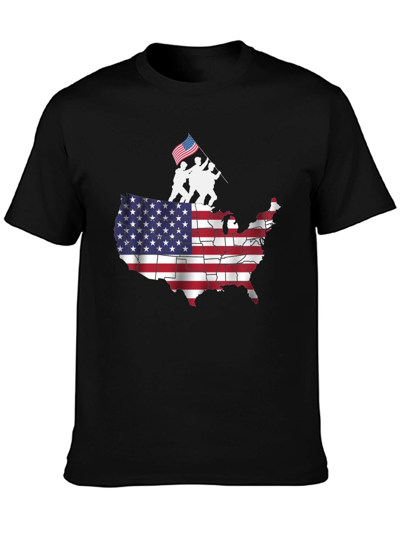 USA Map Flag Raising T-Shirt