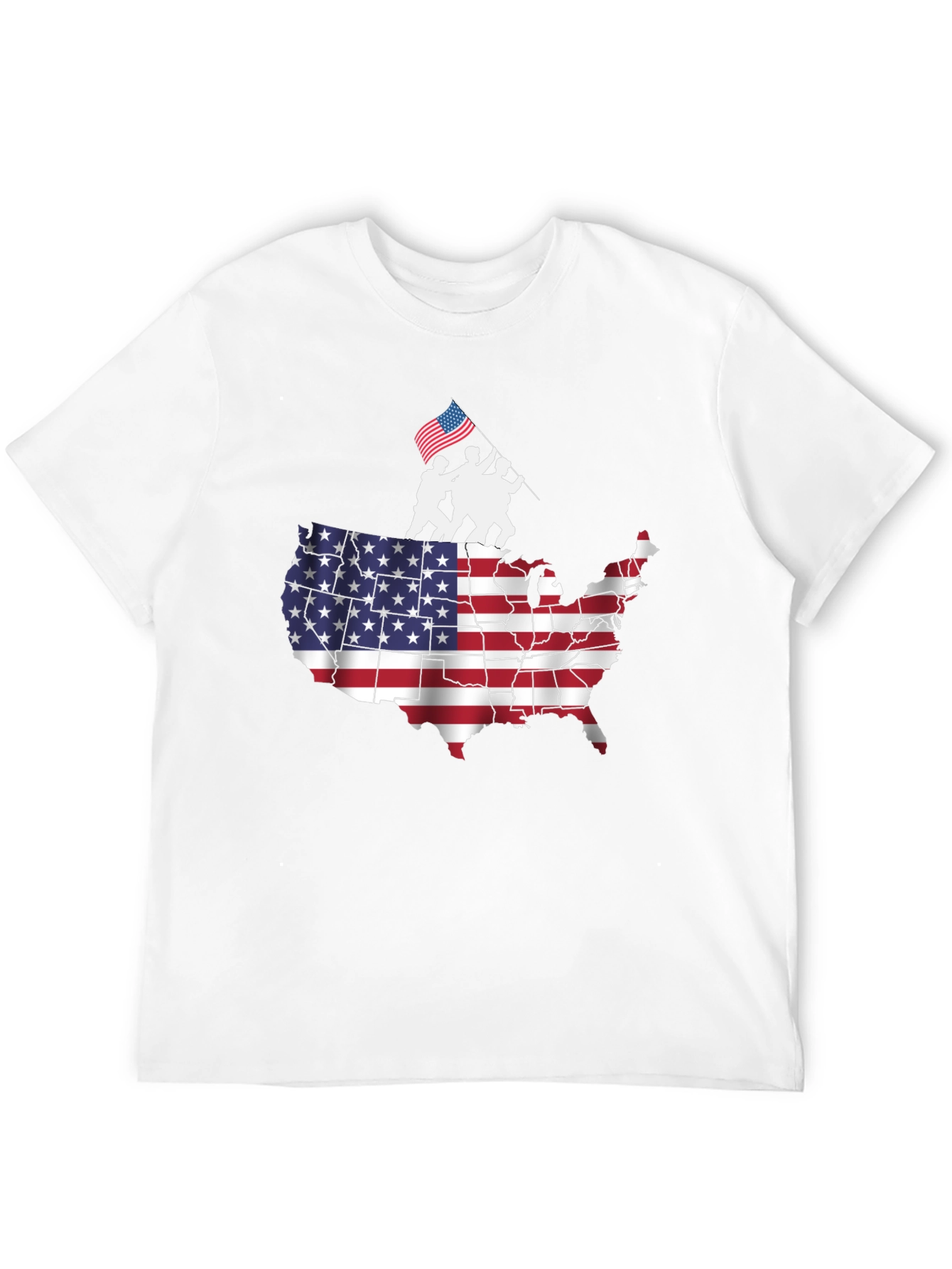USA Map Flag Raising T-Shirt