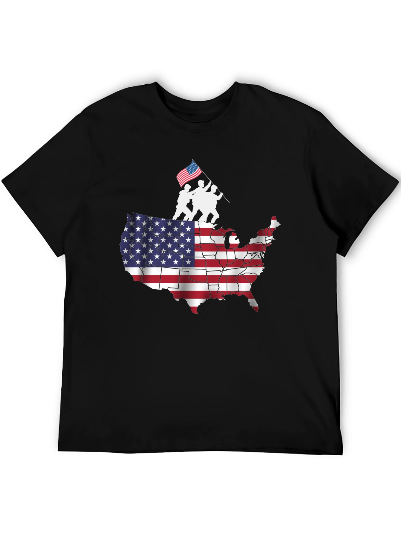 USA Map Flag Raising T-Shirt