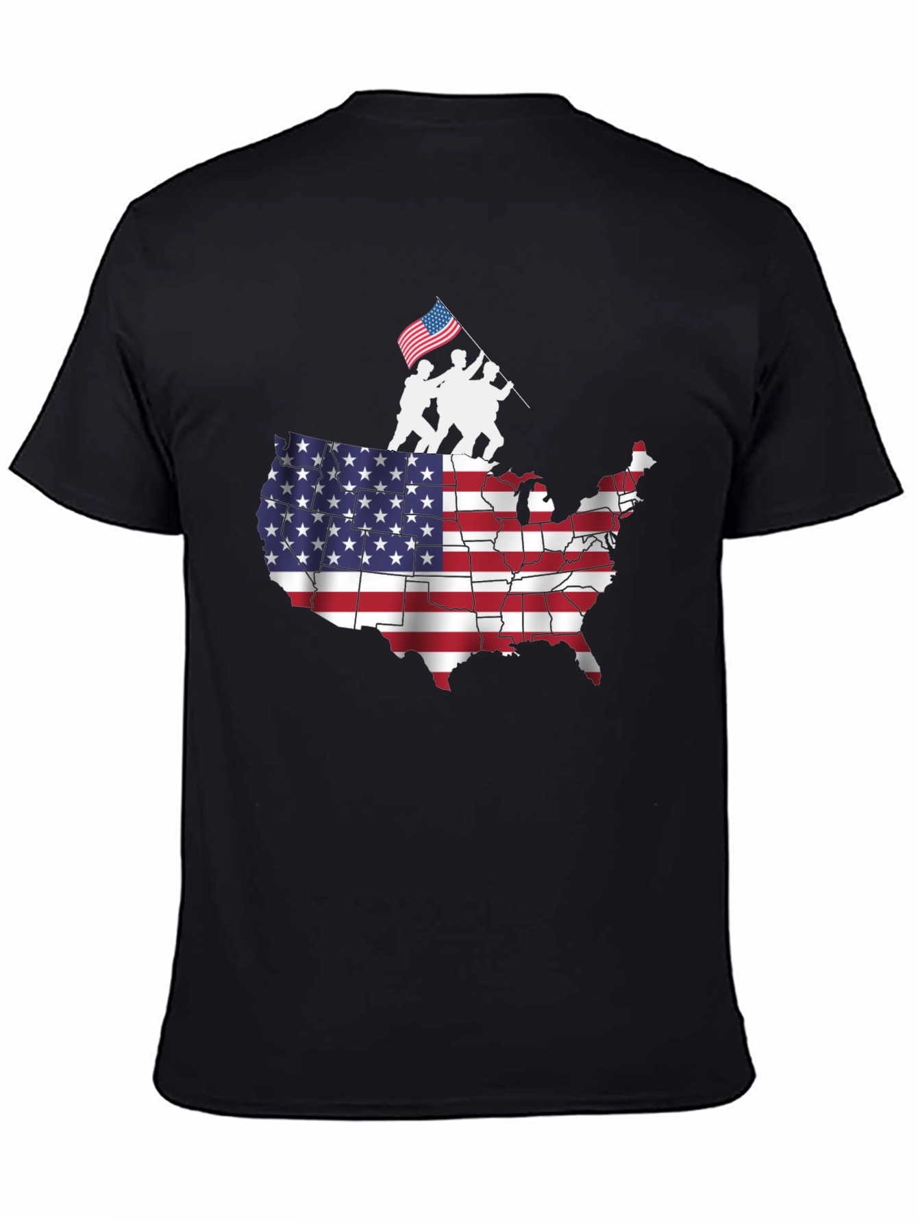 USA Map Flag Raising T-Shirt