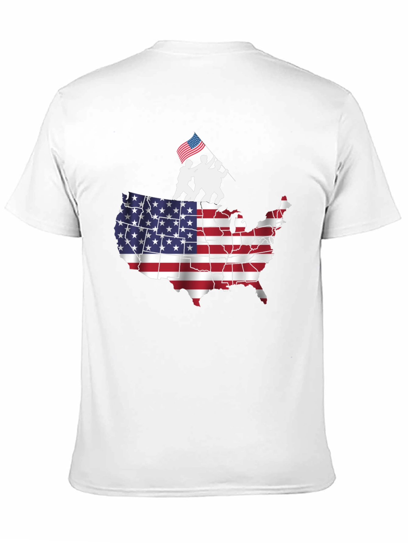 USA Map Flag Raising T-Shirt