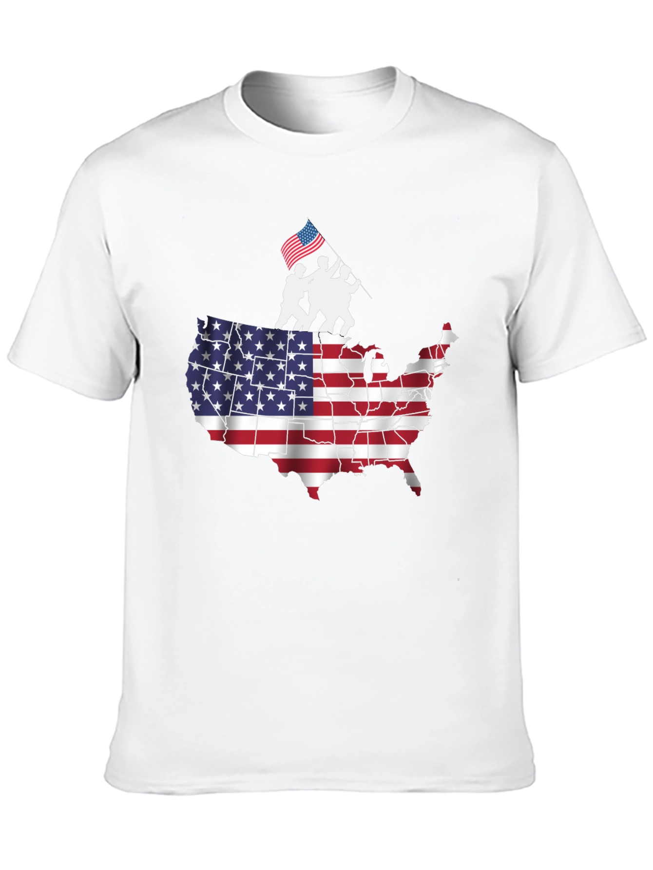 USA Map Flag Raising T-Shirt