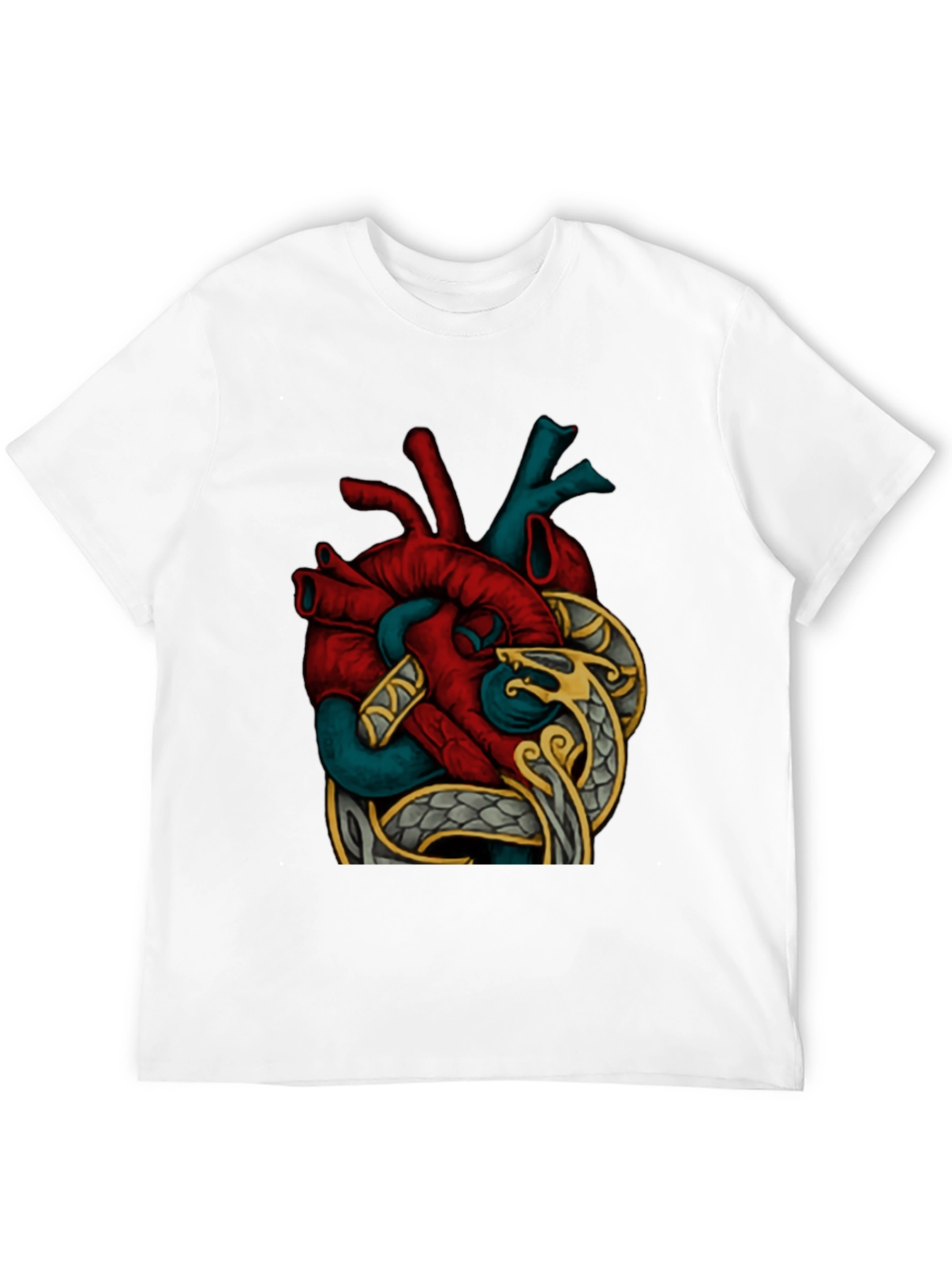 Anatomic Heart Snake Graphic T-Shirt
