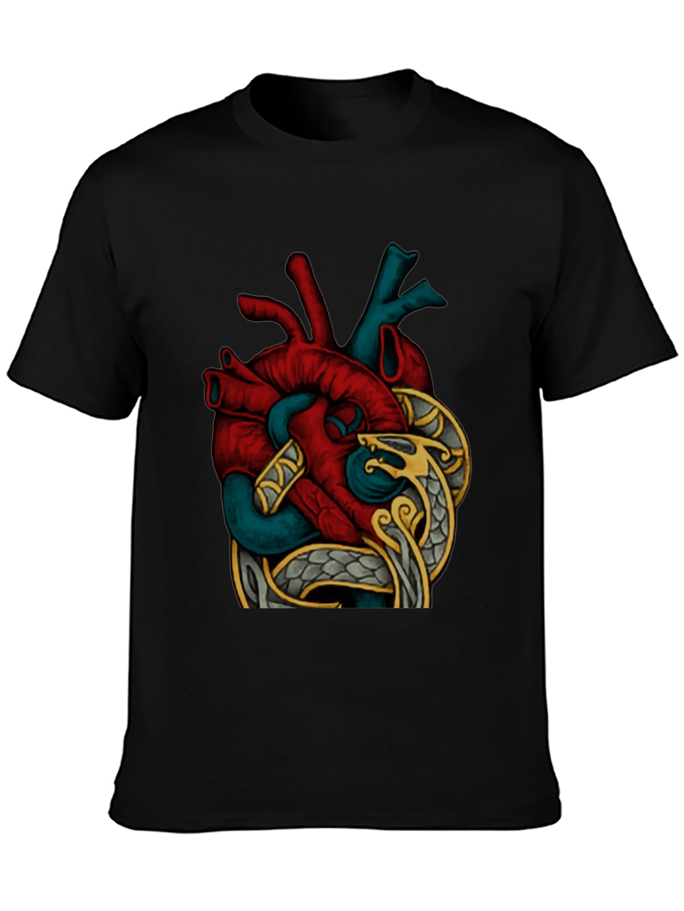 Anatomic Heart Snake Graphic T-Shirt
