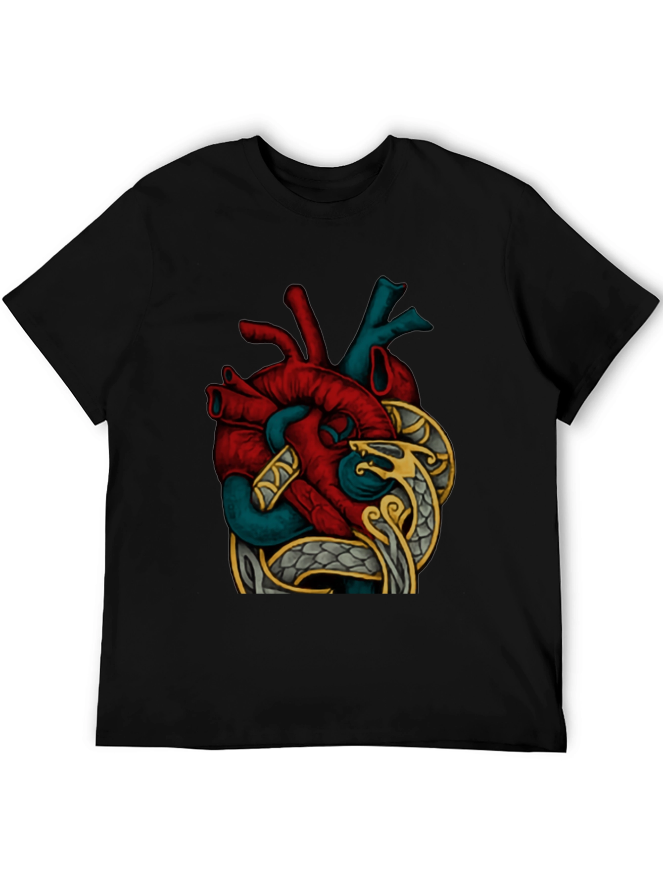 Anatomic Heart Snake Graphic T-Shirt