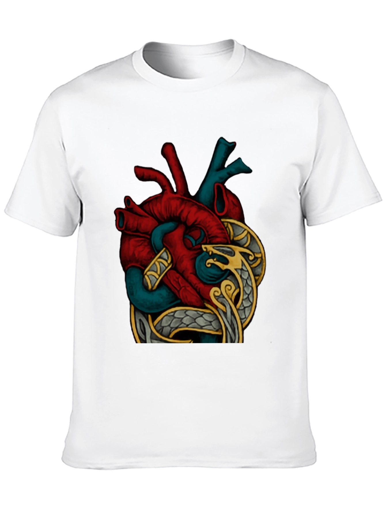 Anatomic Heart Snake Graphic T-Shirt