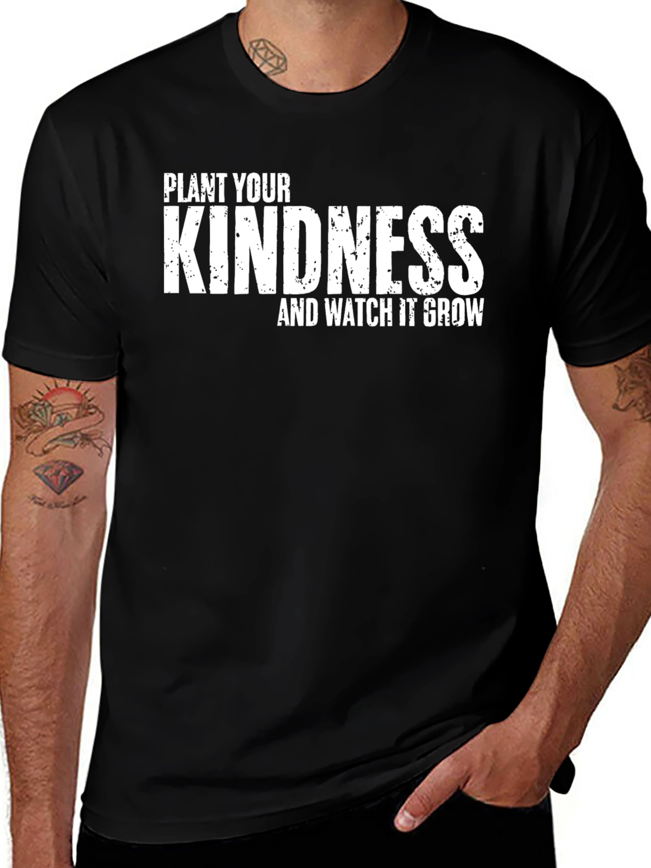 Kindness Grow T-Shirt - Black Cotton Blend