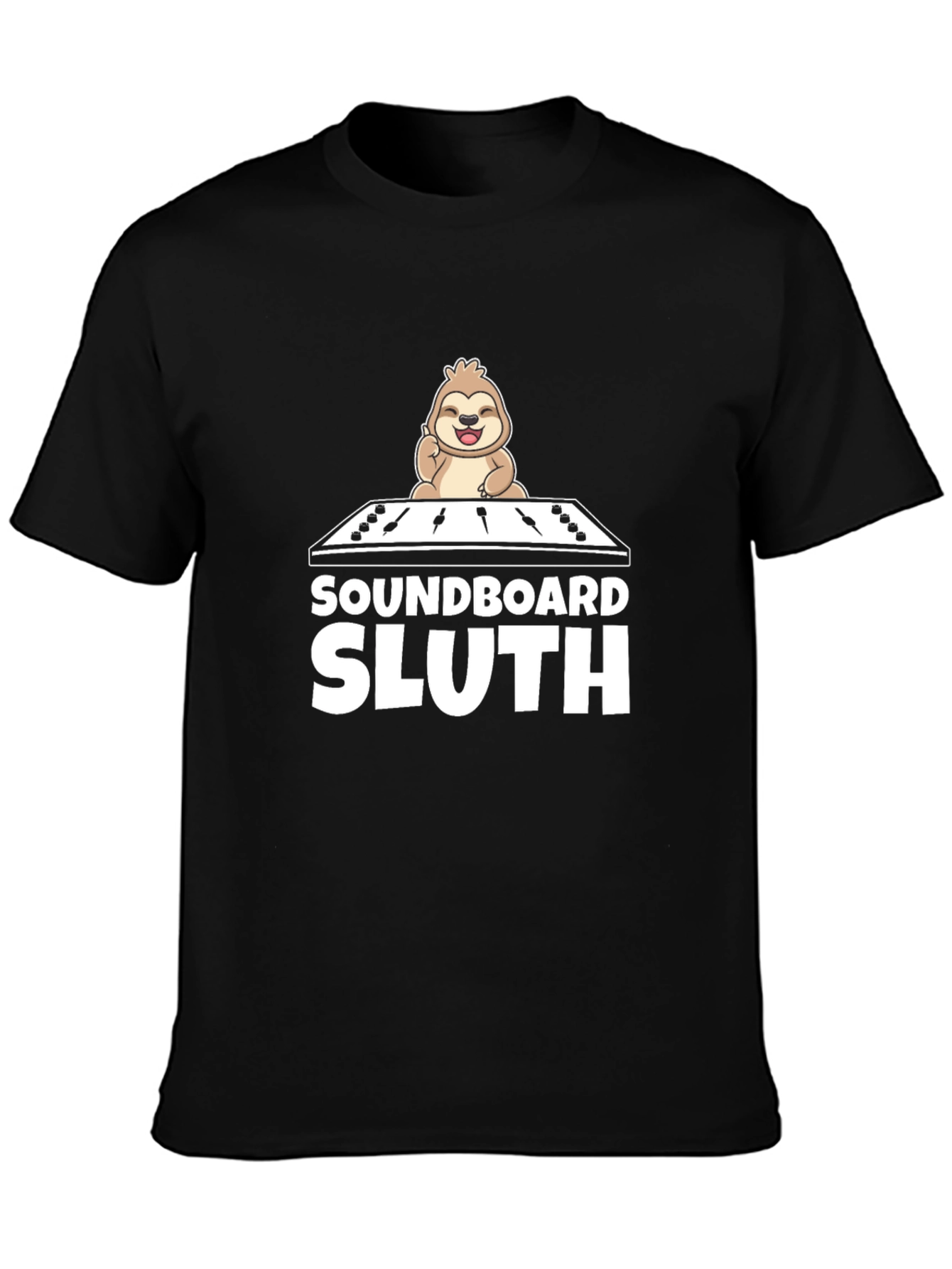 Soundboard Sloth Black T-Shirt