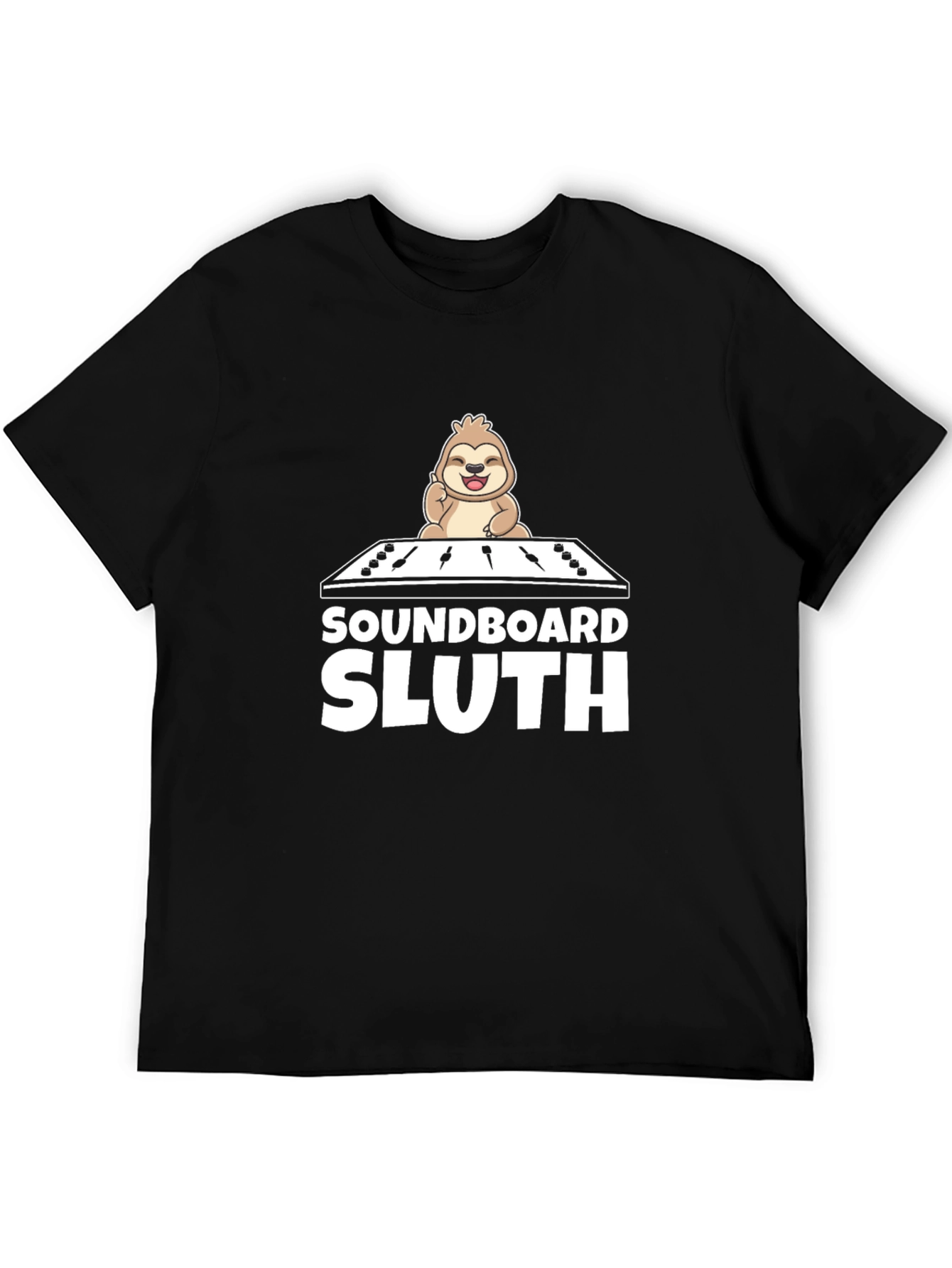 Soundboard Sloth Black T-Shirt