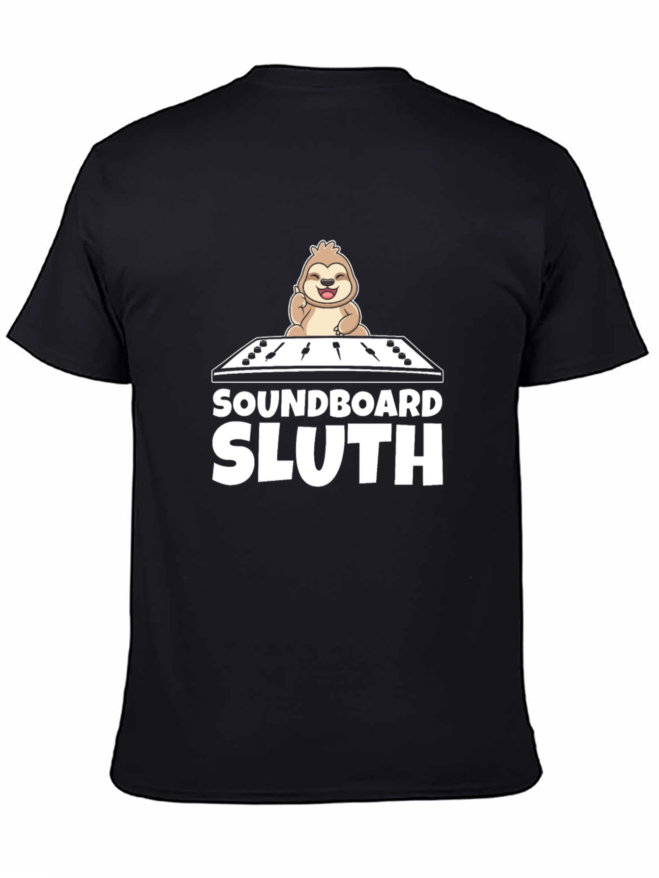 Soundboard Sloth Black T-Shirt