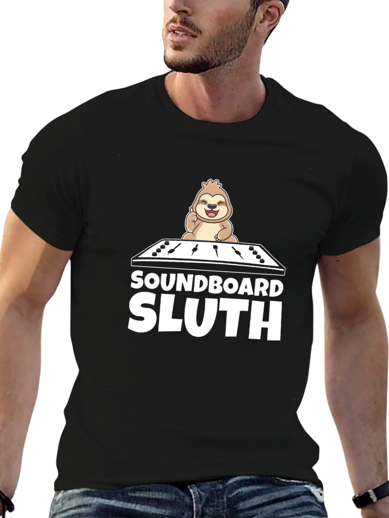 Soundboard Sloth Black T-Shirt