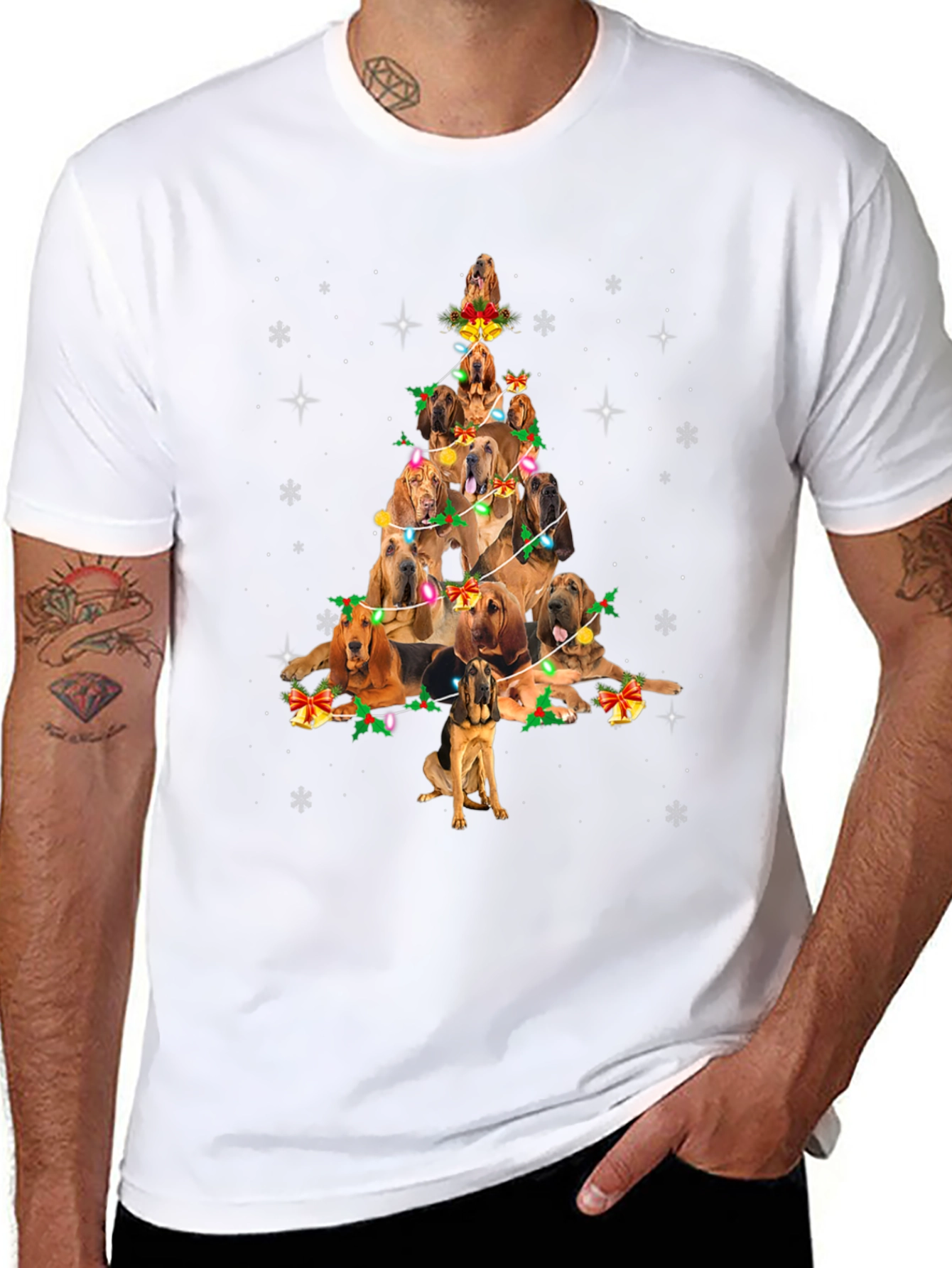Dog Breed Christmas Tree Graphic Tee