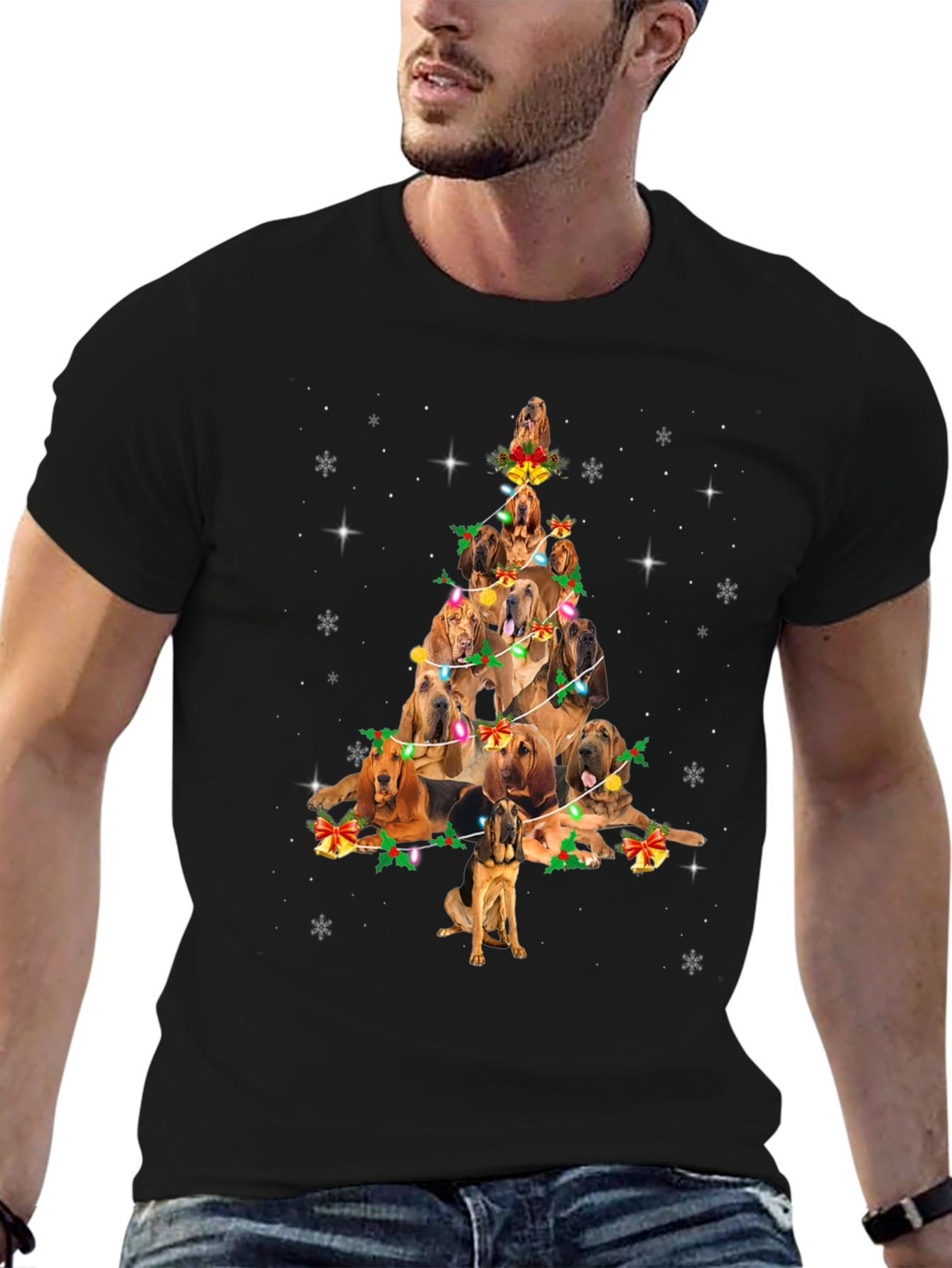 Dog Breed Christmas Tree Graphic Tee