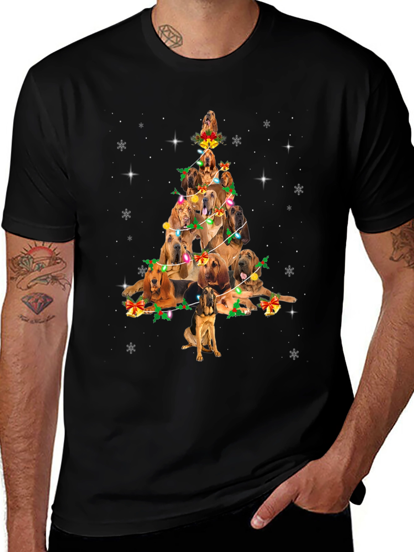 Dog Breed Christmas Tree Graphic Tee