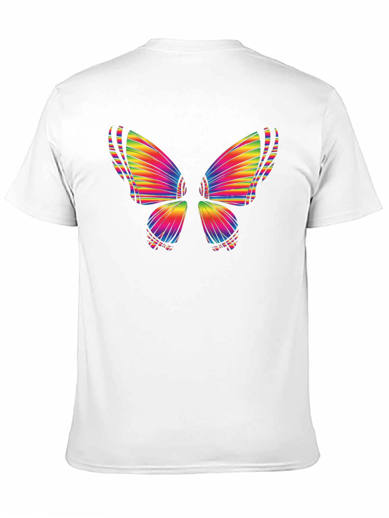 Rainbow Butterfly Graphic Tee - Casual Cotton T-Shirt