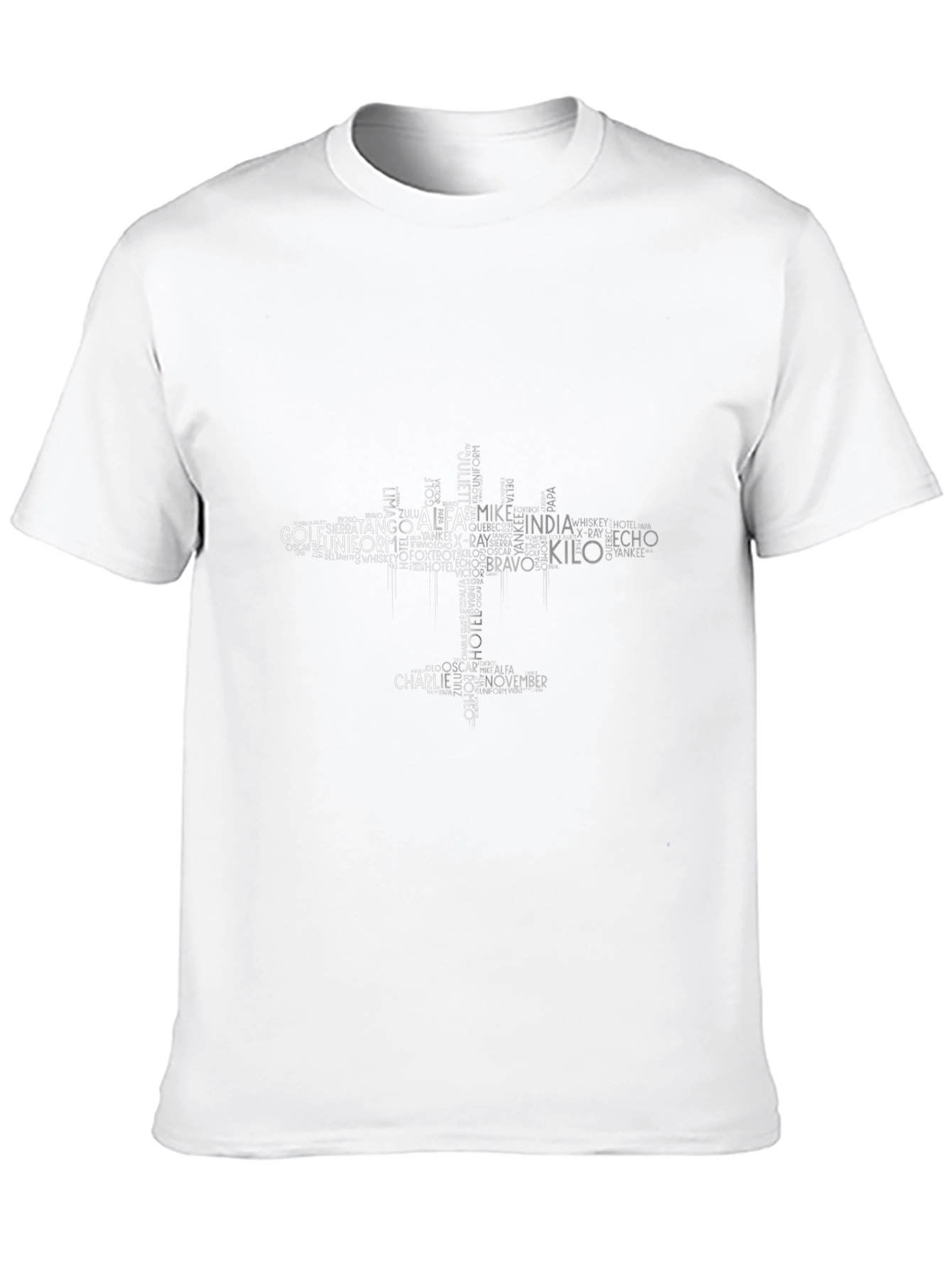 Phonetic Alphabet Word Cloud T-Shirt - Black