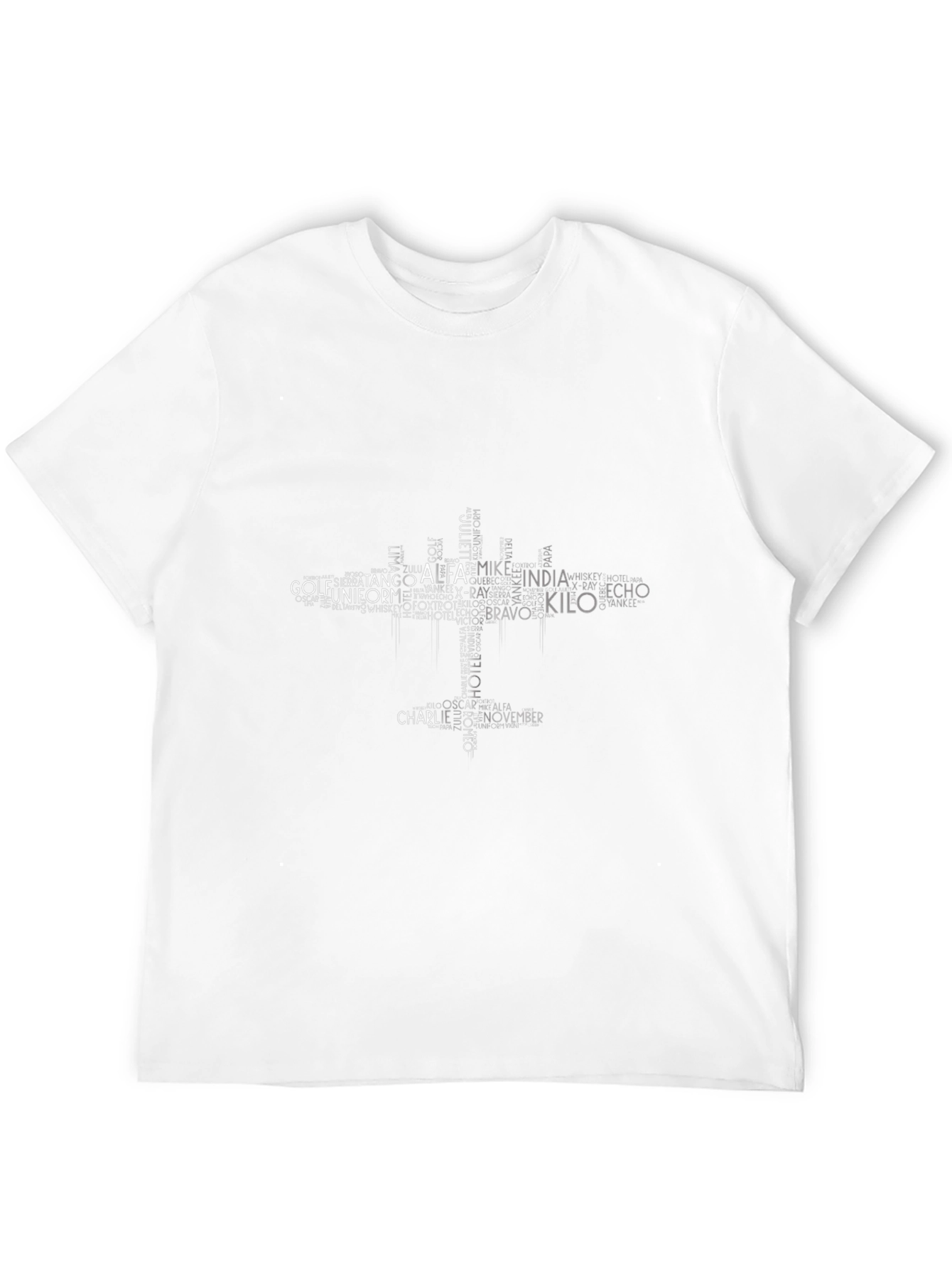 Phonetic Alphabet Word Cloud T-Shirt - Black