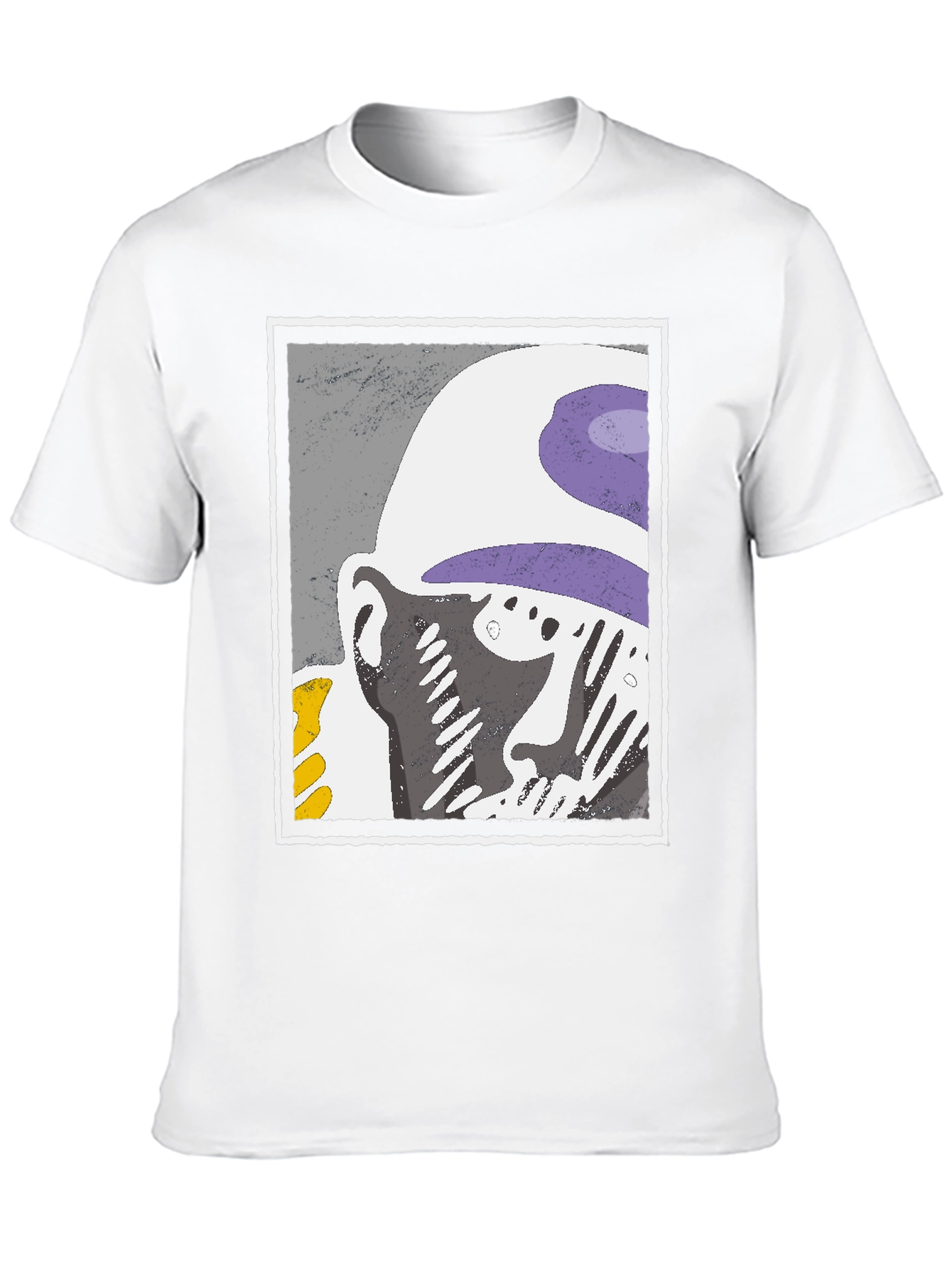 Abstract Face Graphic Tee - Black