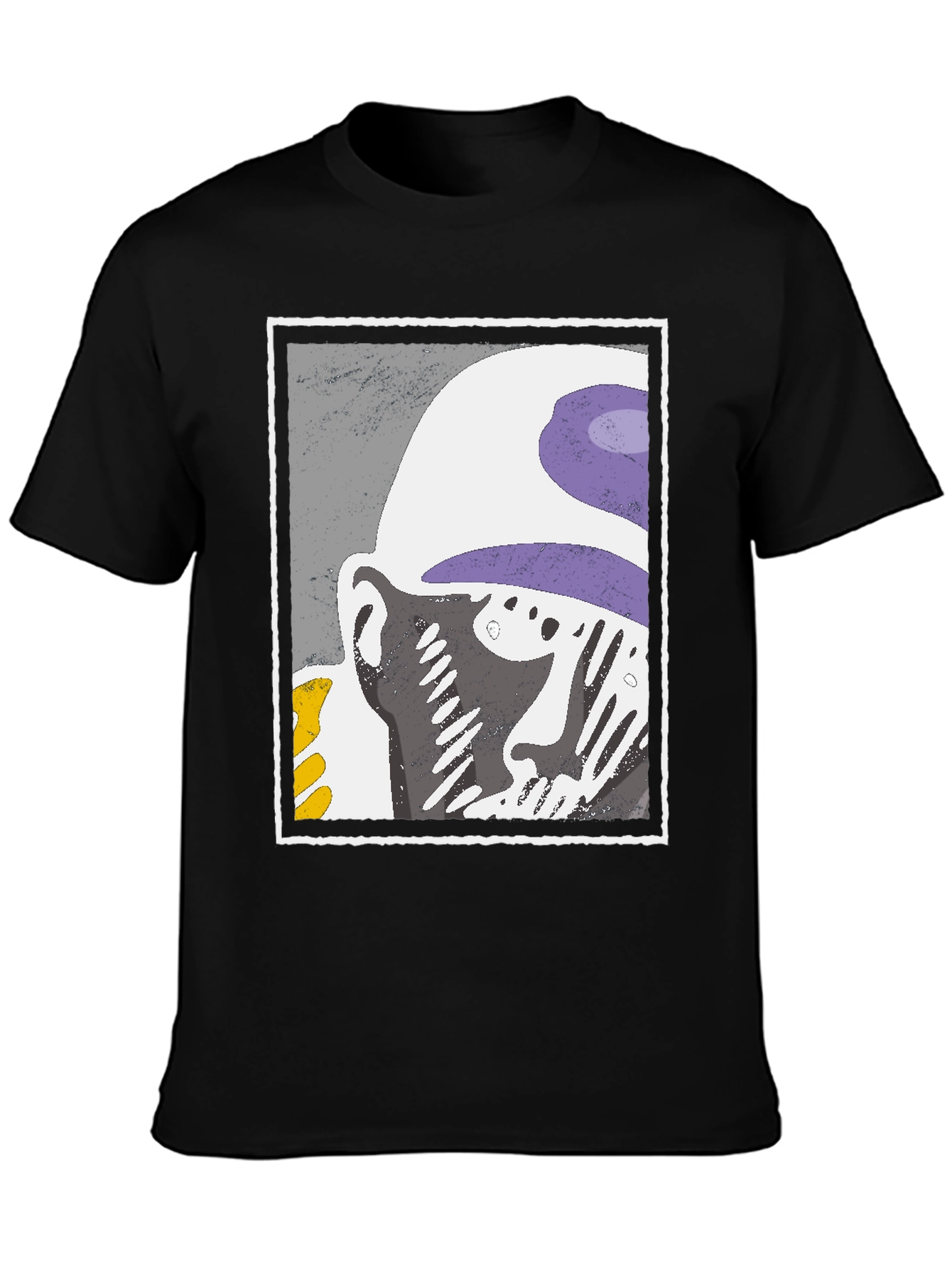Abstract Face Graphic Tee - Black