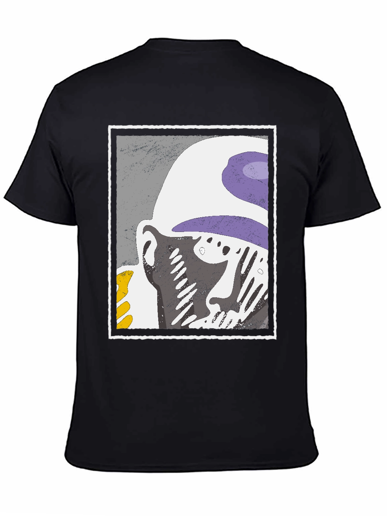 Abstract Face Graphic Tee - Black