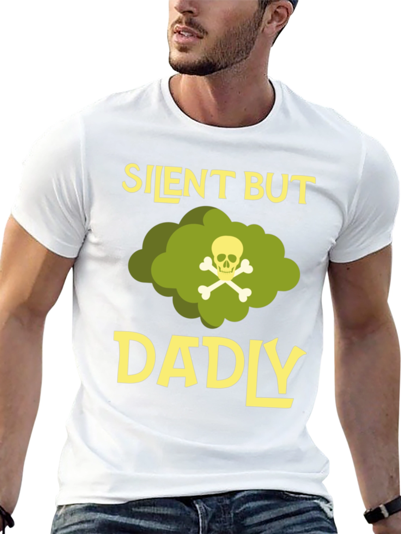Silent But Dadly T-Shirt - Funny Fathers Day Gift