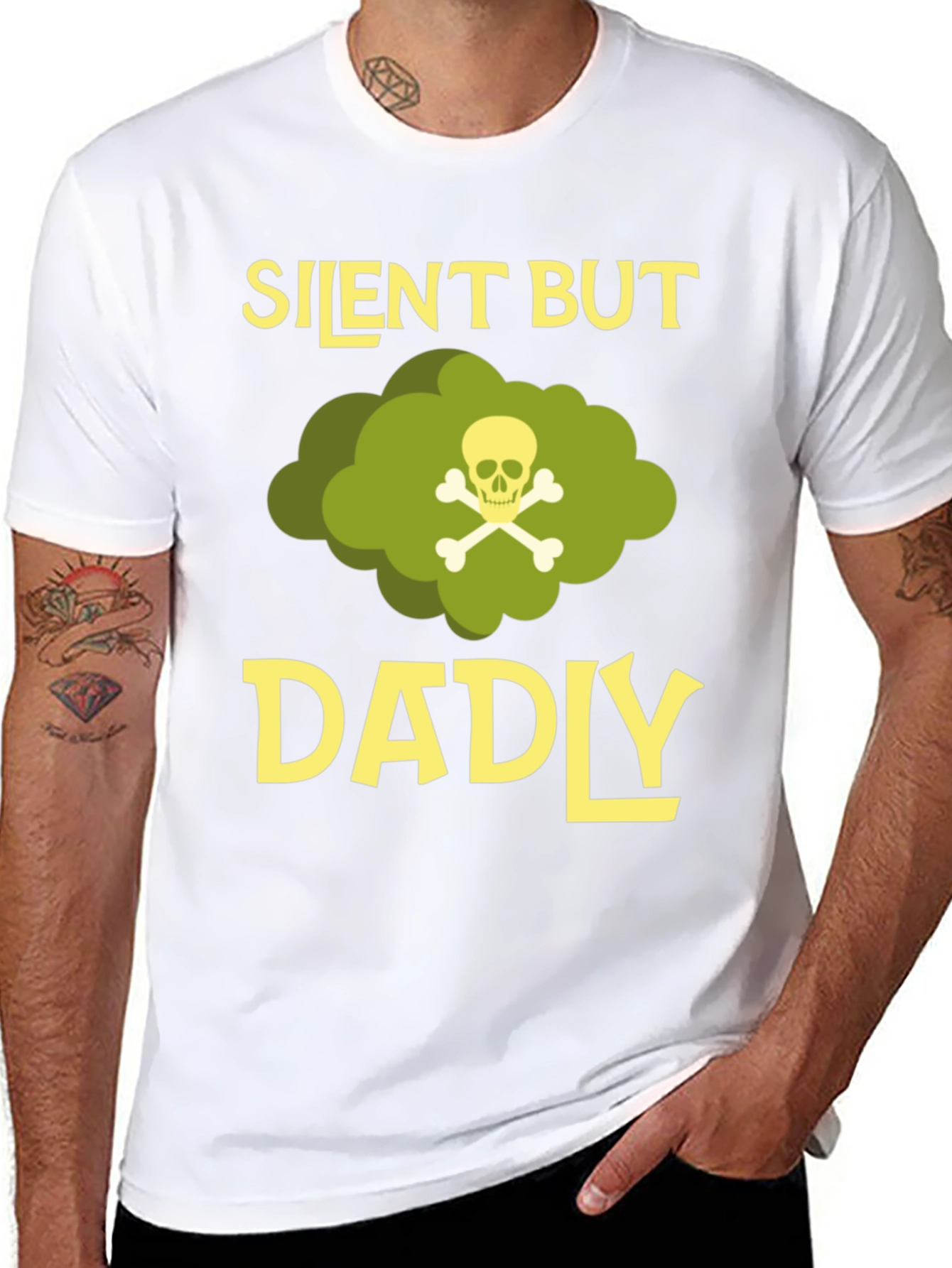 Silent But Dadly T-Shirt - Funny Fathers Day Gift