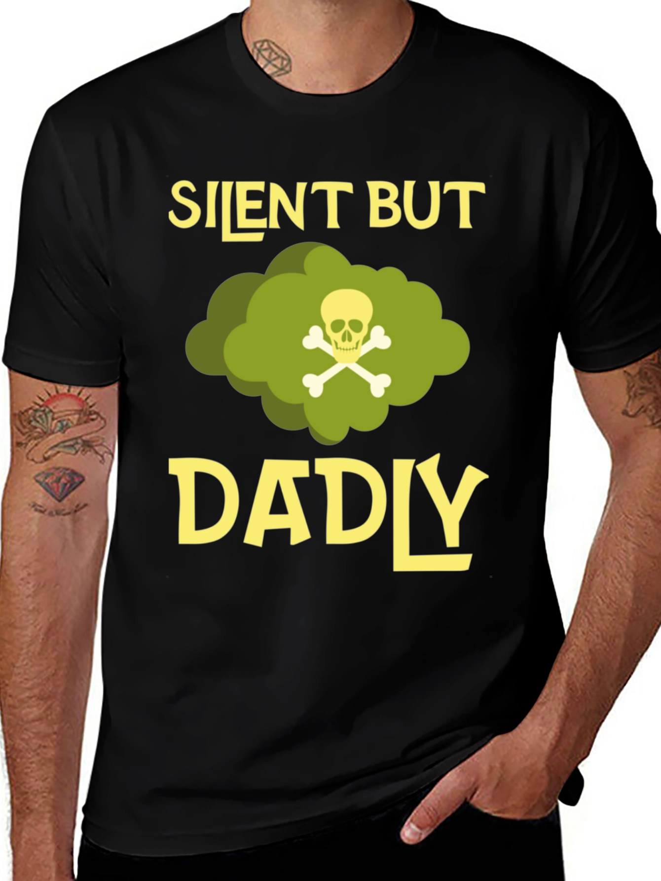 Silent But Dadly T-Shirt - Funny Fathers Day Gift