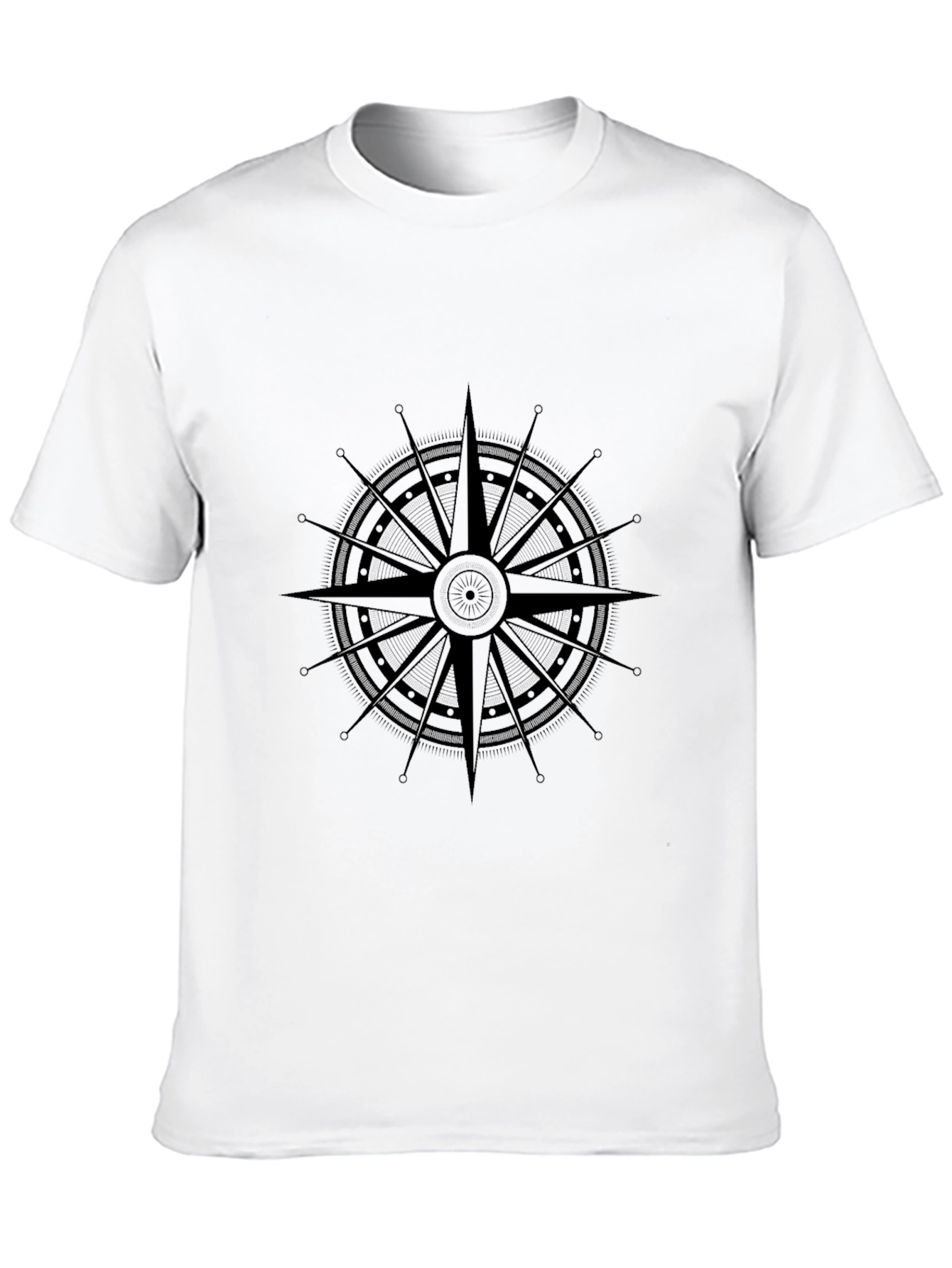Nautical Compass Rose Graphic Black T-Shirt