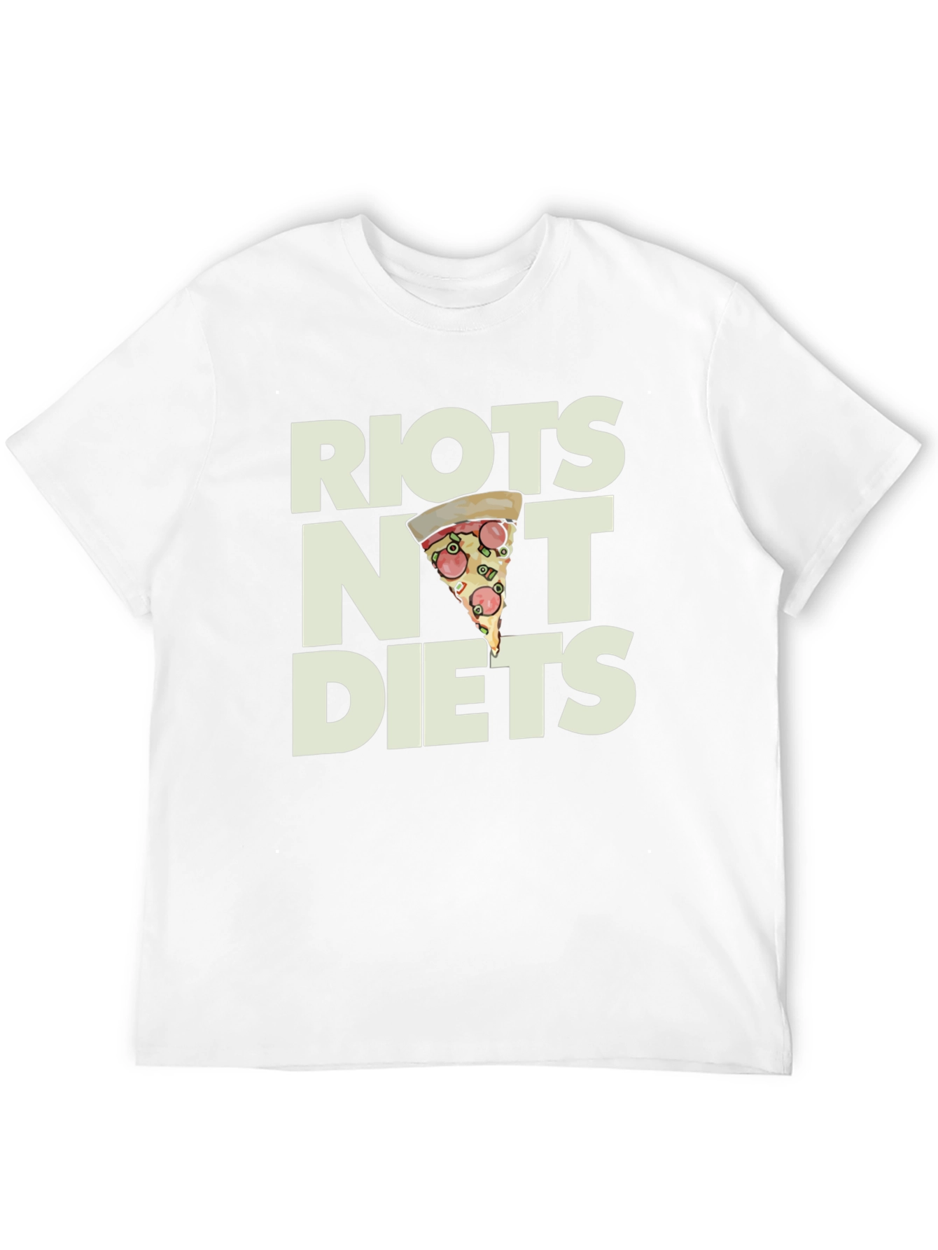 Riots Not Diets Pizza Graphic T-Shirt